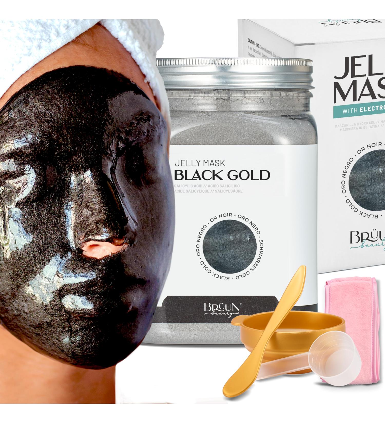 Jelly Mask Jar Black Gold Salicylic AC BHA Peel-Off Face Care Rubber Mask | 23 fl oz Skin Care Moisturizing Gel Mask Jar Spa Set - Buy Online on GoSupps.com