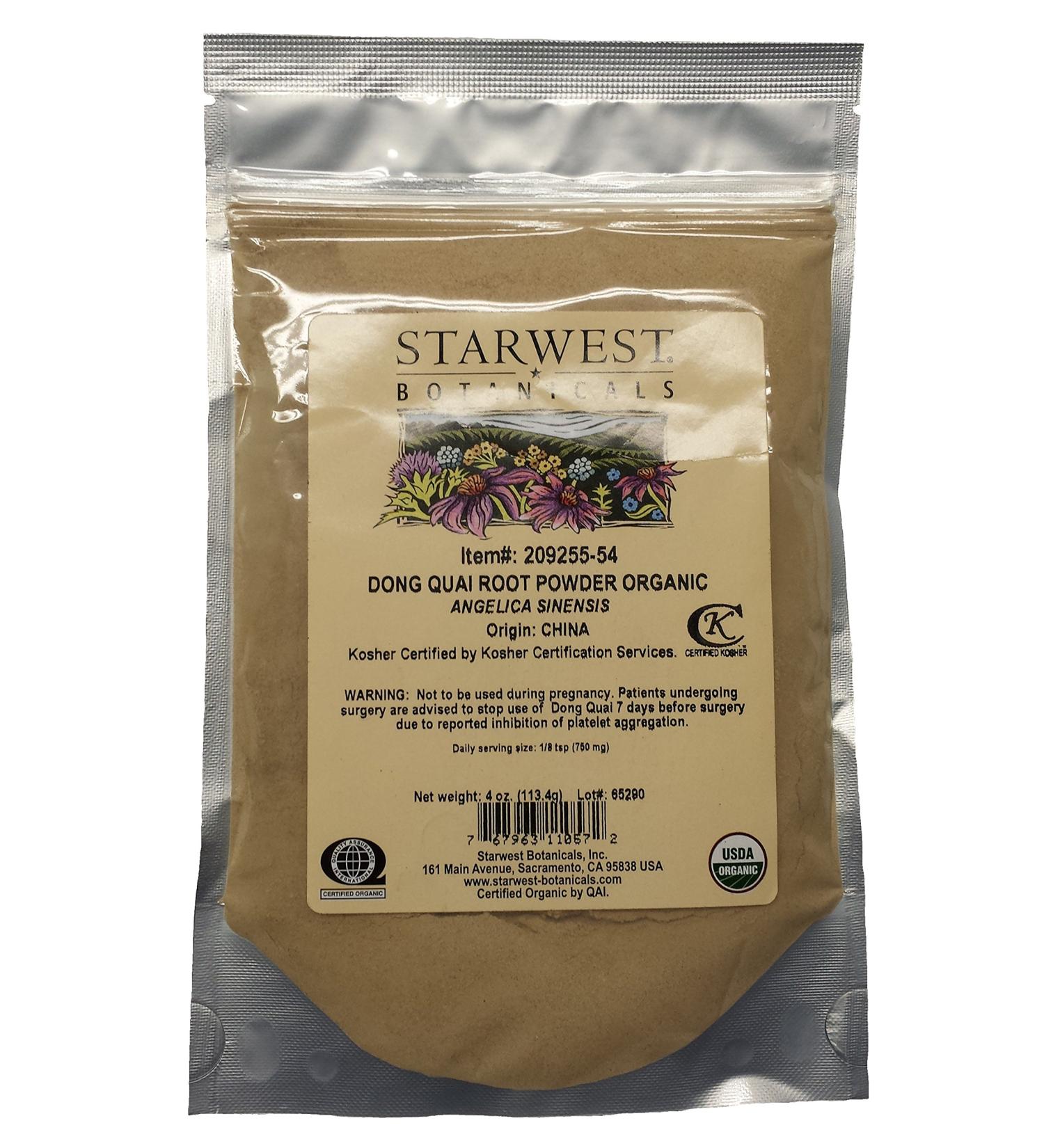 Starwest Botanicals Organic Dong Quai Root Powder, 4 Ounces