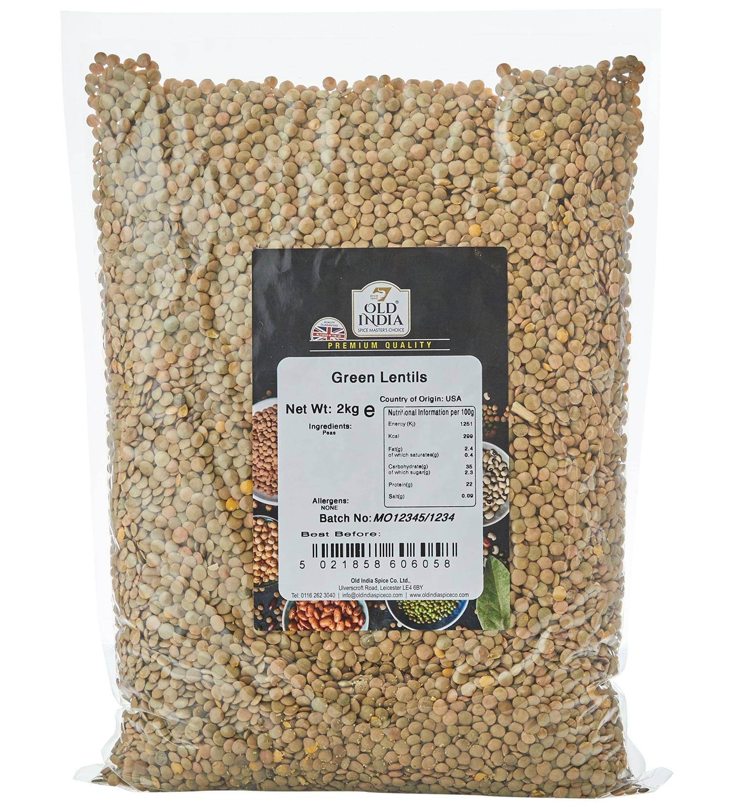 Old India Green Lentils 2kg - Premium Quality | Buy Online - Buy Online on GoSupps.com