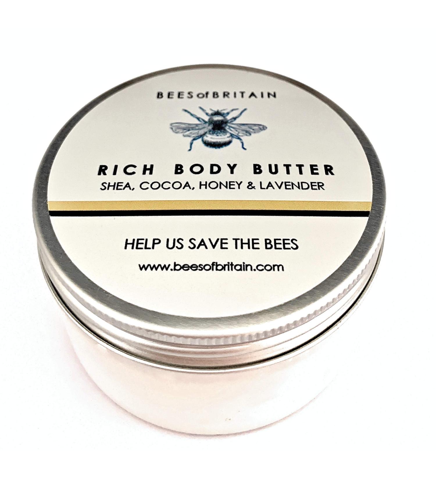99% Natural Honey & Lavender Body Butter - 100g | Bees of Britain | Soothes Dry Skin | 5% Donation to Save Bees - Buy Online on GoSupps.com