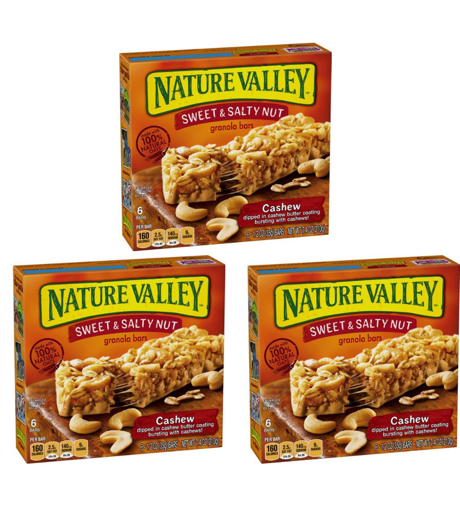 Nature Valley Sweet & Salty Nut Cashew Granola Bars 1.2 oz 6 Count - Pack of 3 - Buy Online on GoSupps.com