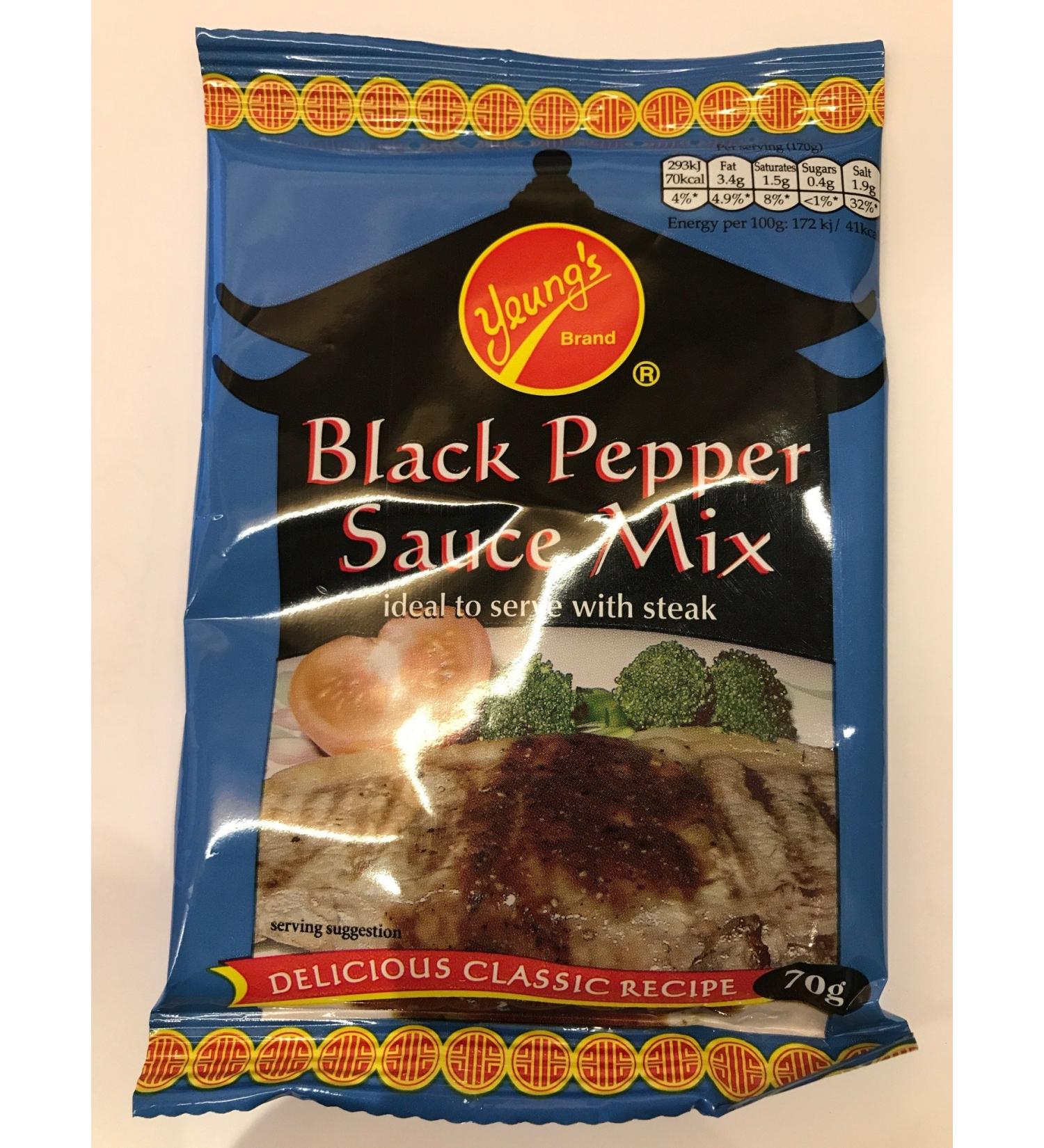 Yeung's Black Pepper Sauce Mix (ideal to serve with steak) - 70g (12 Packs) Box