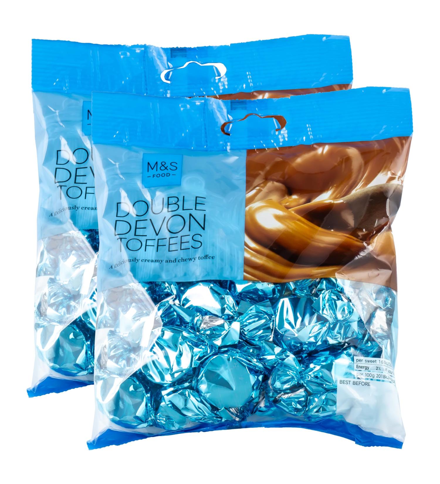 M&S Double Devon Toffees Creamy & Chewy Individually Wrapped Butter Toffees Vegetarian - 2 x 225g