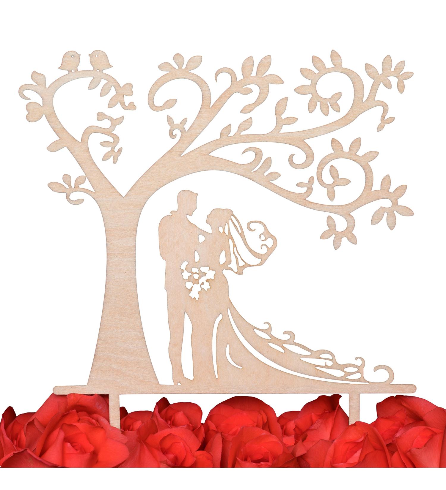 LOVENJOY Silhouette Wedding Cake Topper Bride and Groom with Love Birds Gift Boxed - Buy Online on GoSupps.com