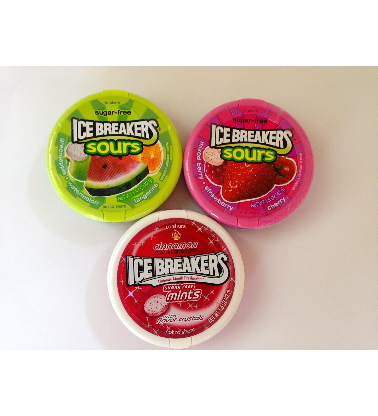 HERSHEYS SUGAR FREE ICE BREAKERS HARD CANDY - 3 BOXES MIXED BERRY WATERMELON & CINNAMON