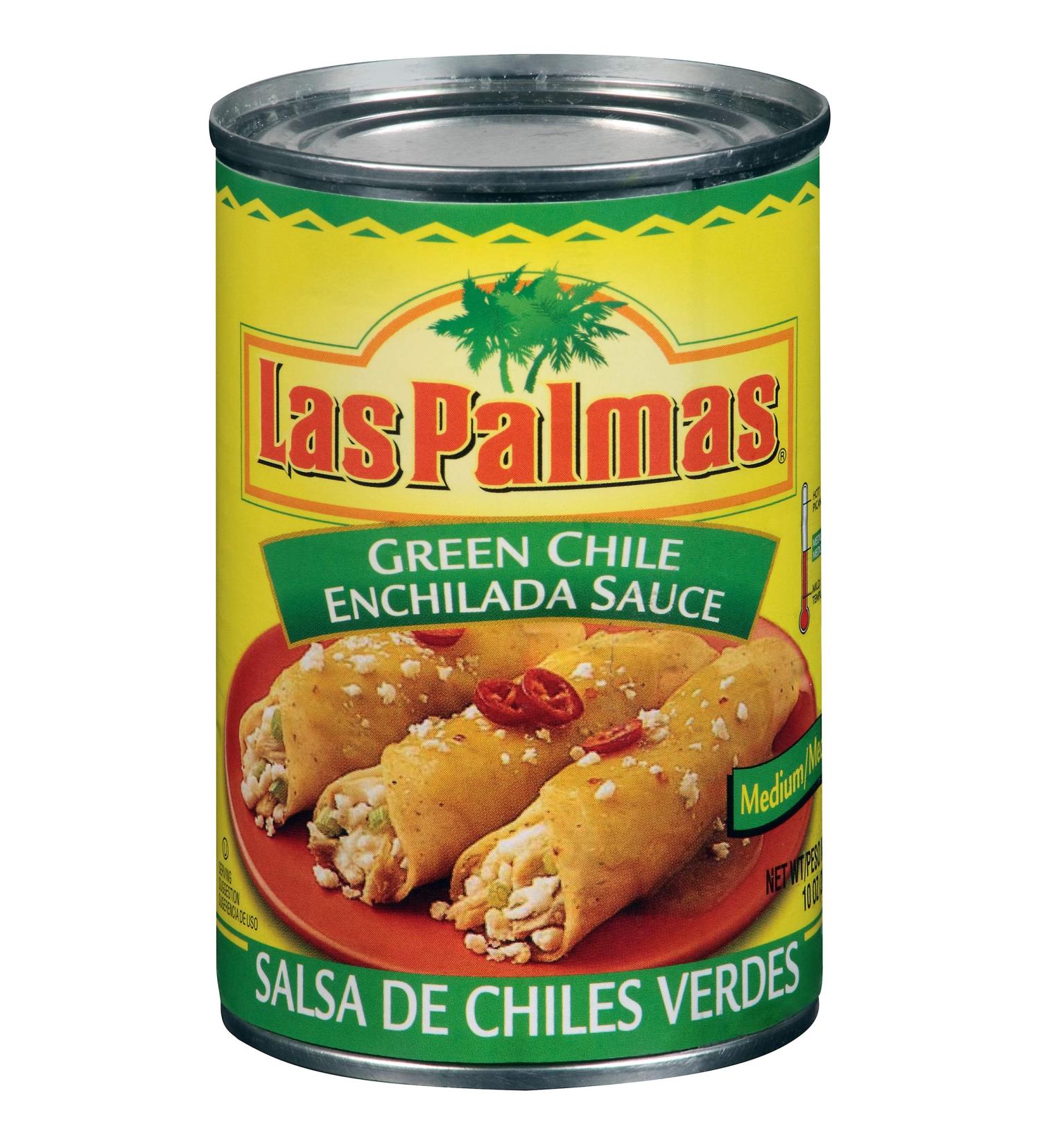 Las Palmas Medium Green Chile Enchilada Sauce 10oz (Pack of 24) - Authentic Mexican Flavor - Buy Online on GoSupps.com