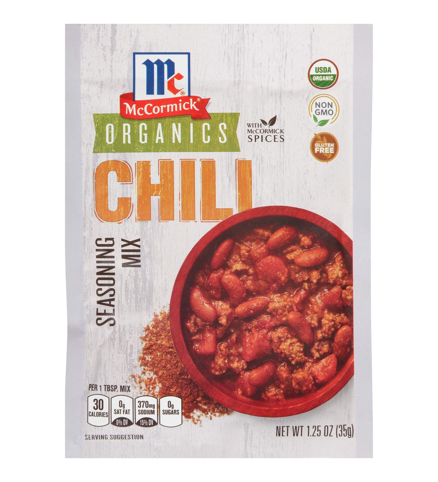 McCormick Organics Chili Seasoning Mix  1.25 oz (Pack of 12) 1.25 Ounce (Pack of 12) - Buy Online on GoSupps.com