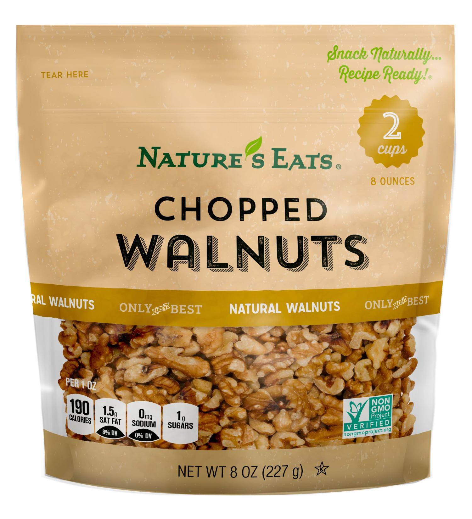 Nature's Eats Chopped Walnuts 8oz - Premium Quality Nuts for Baking & Snacking - Buy Online on GoSupps.com