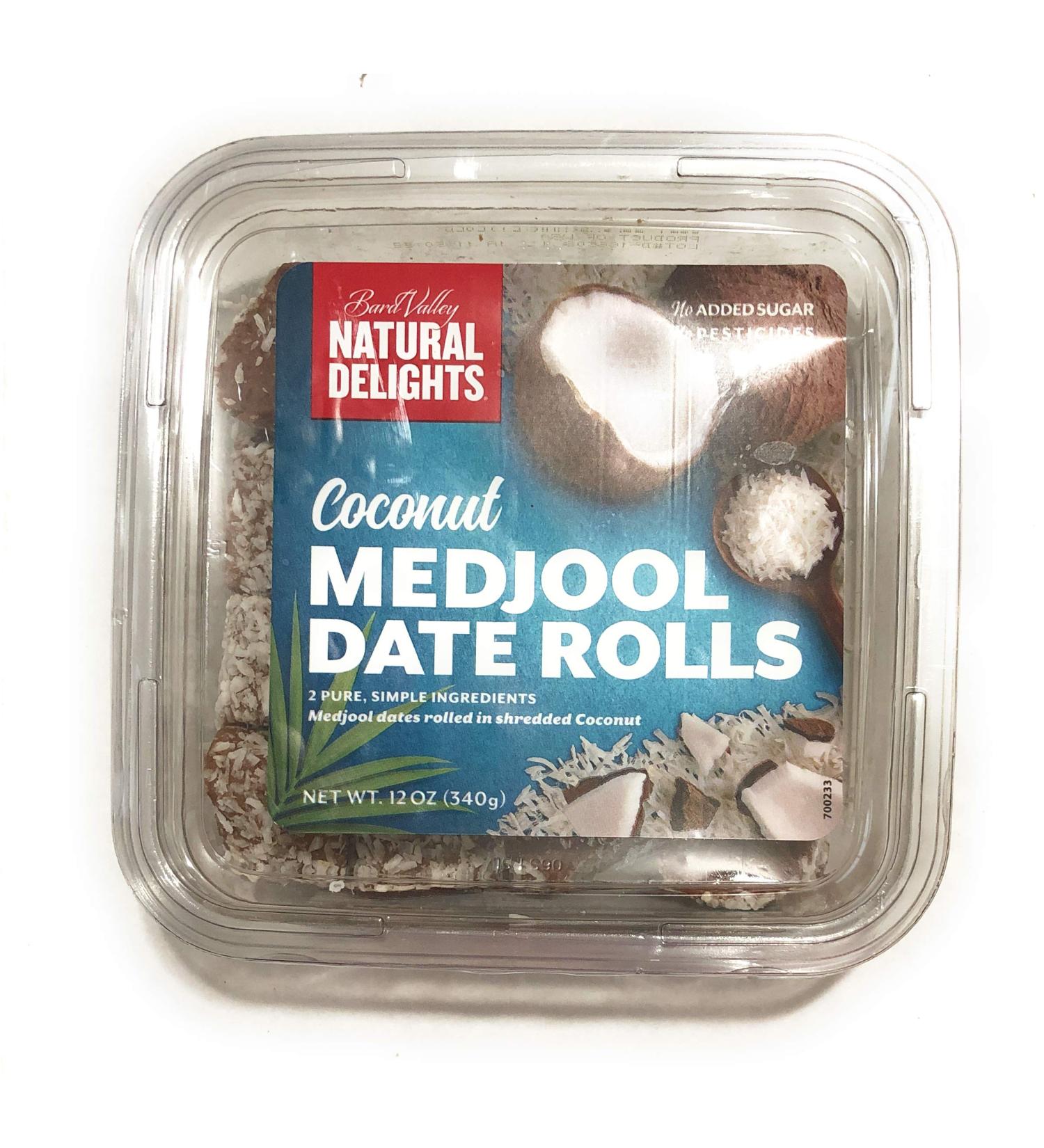 Bard Valley Natural Delights Kosher Raw Coconut Date Rolls - 12 oz. - Buy Online on GoSupps.com