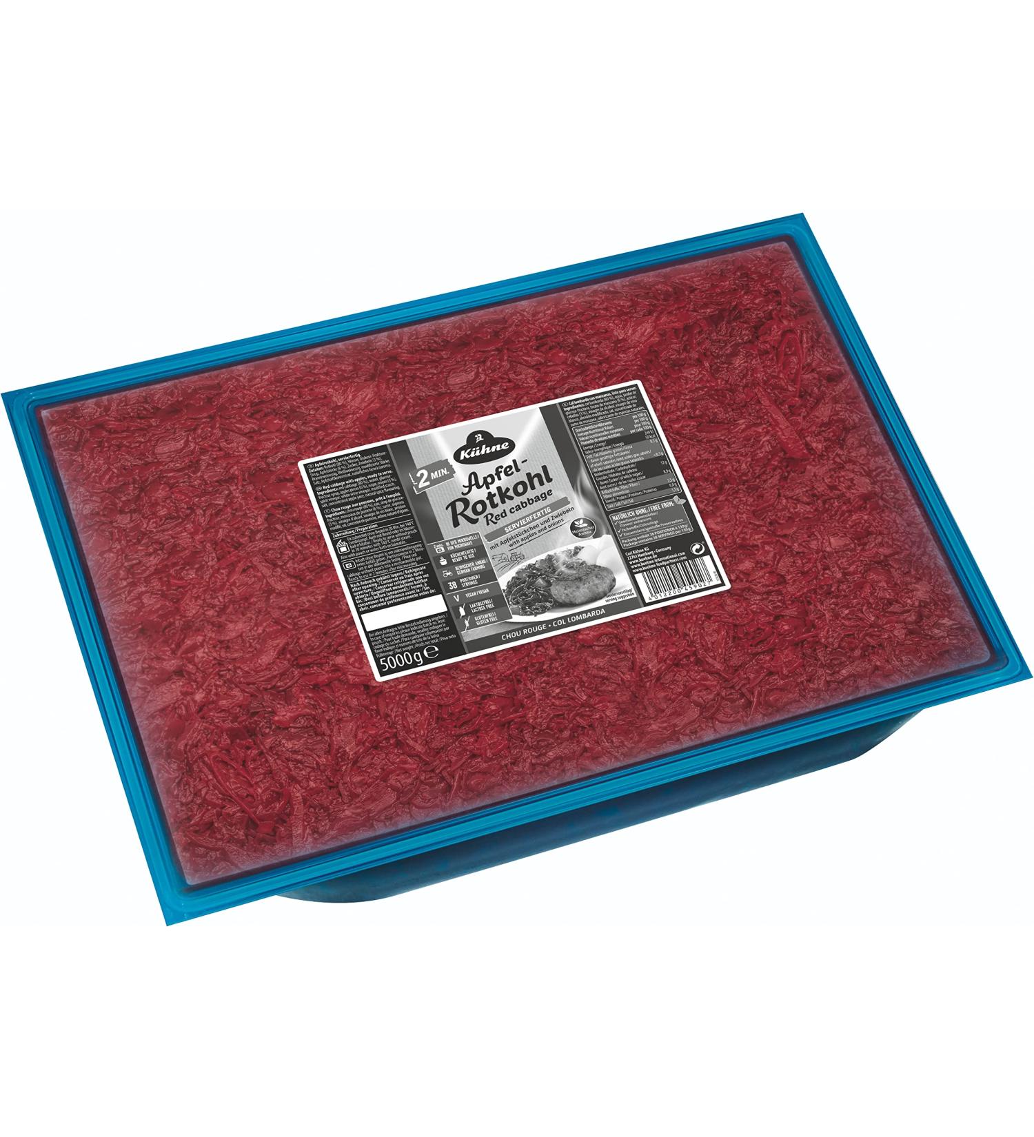 K hne Ready-to-Eat Red Cabbage with Apples / Onions 5 kg Polybag