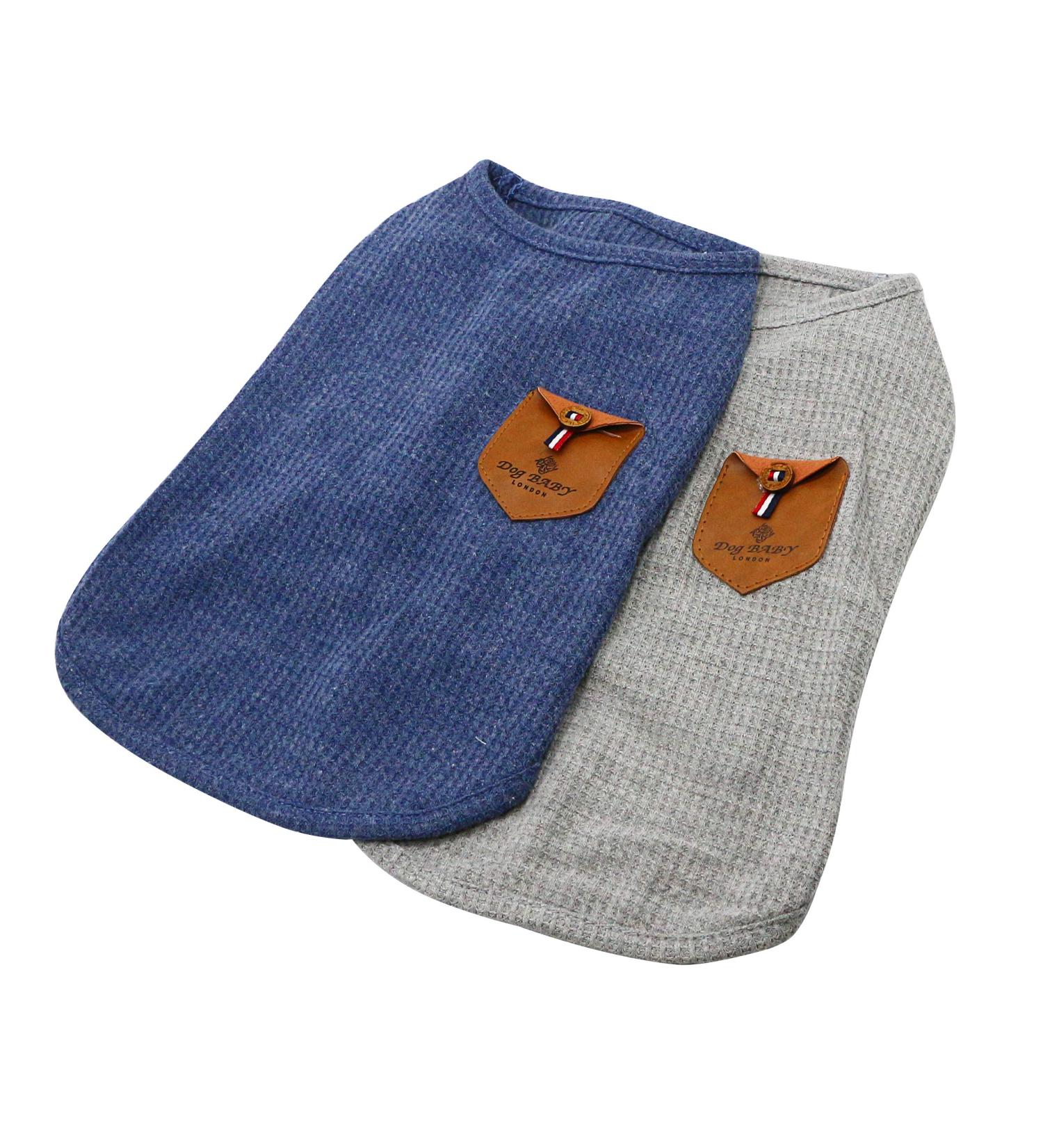 Yaodhaod Small Dog Shirt - Blue & Gray Cotton Clothing for Dogs & Cats (2 Pack) | Perfect for Teacup Teddies & Dwarf Rabbits - Buy Online on GoSupps.com