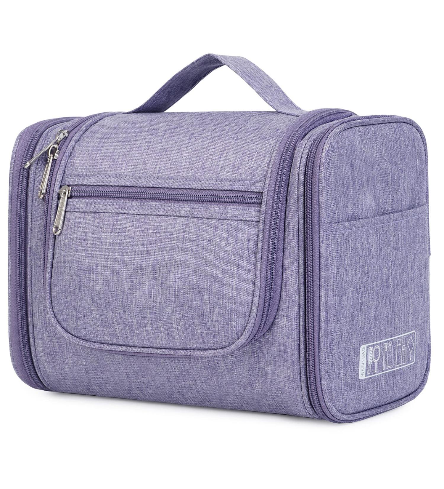 WANDF Large Hanging Toiletry Wash Bag - Purple Organizer for Men and Women | Travel Makeup Cosmetic Case - Buy Online on GoSupps.com