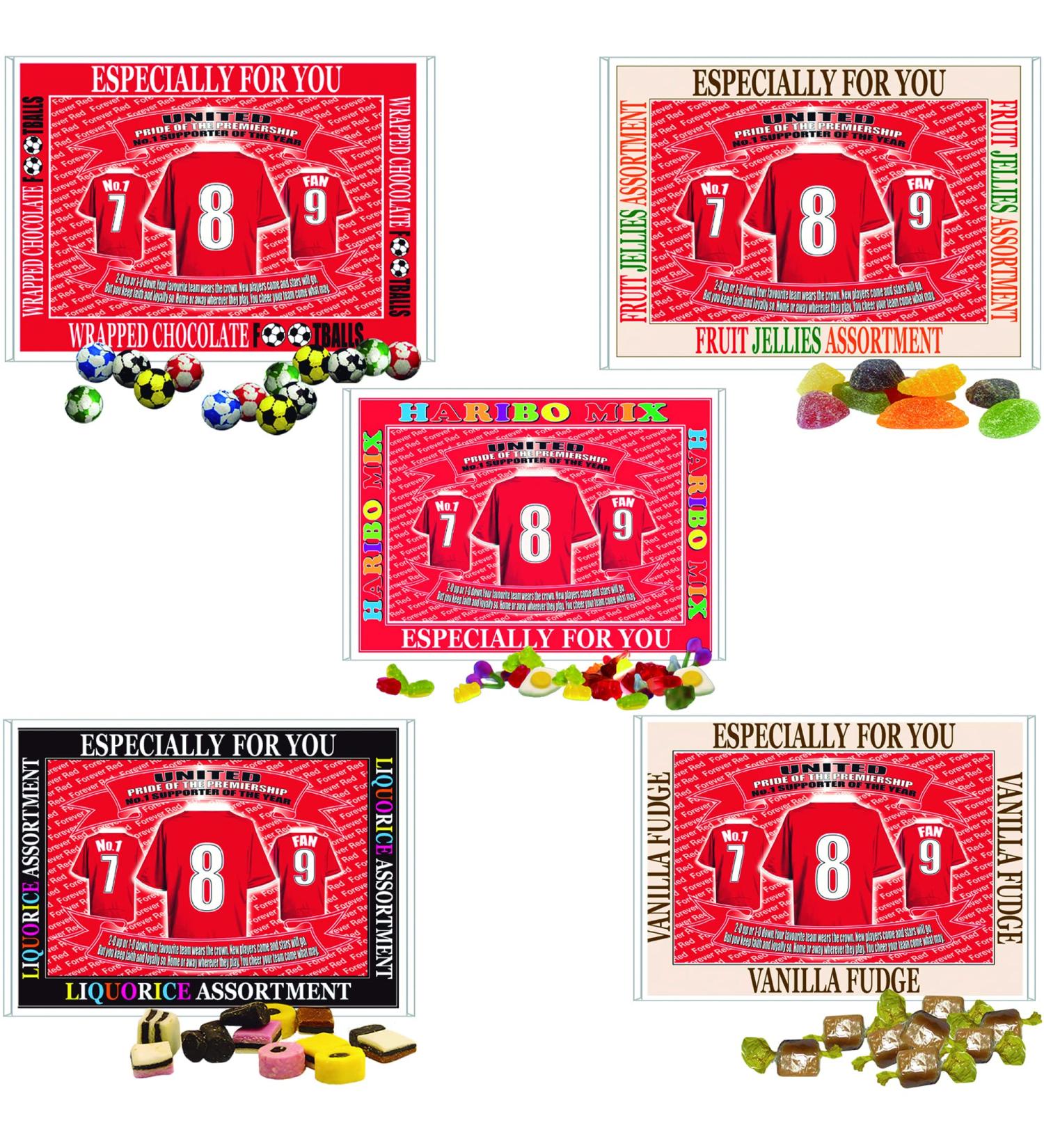 Manchester Reds Football Shirt Gift Boxed Choice of Sweets - Buy Online on GoSupps.com