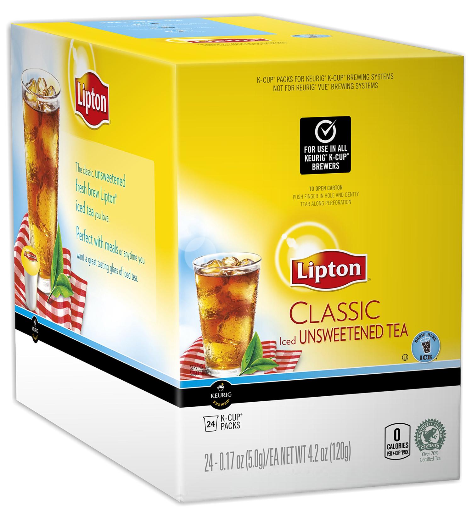 Lipton K-Cups Classic Unsweetened Iced Tea 24 ct - Unsweetened 24 Count - Buy Online on GoSupps.com