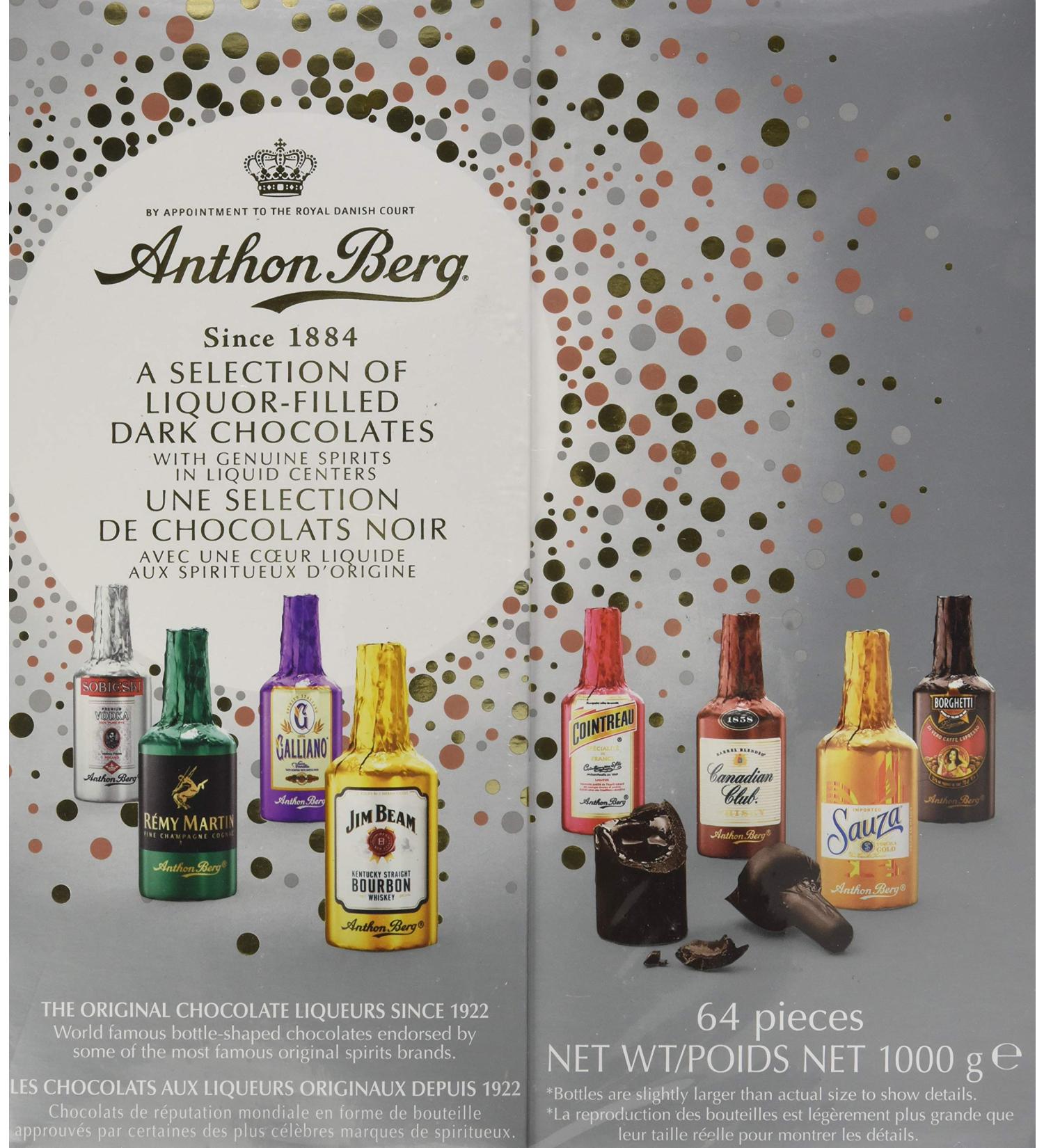 Anthon Berg Chocolate Liqueurs with Genuine Original Spirits - 64 pcs. Gift Box - Buy Online on GoSupps.com