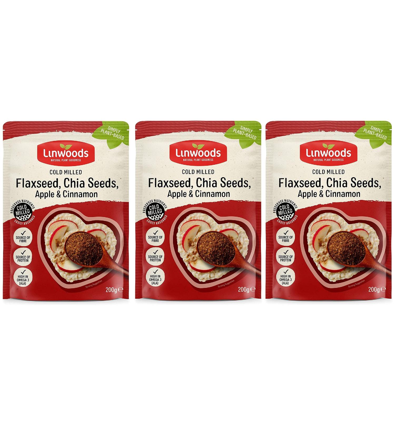  Linwoods Linwoods Flax chia apple and cinnamon | 3 x 200 g - Buy Online on GoSupps.com