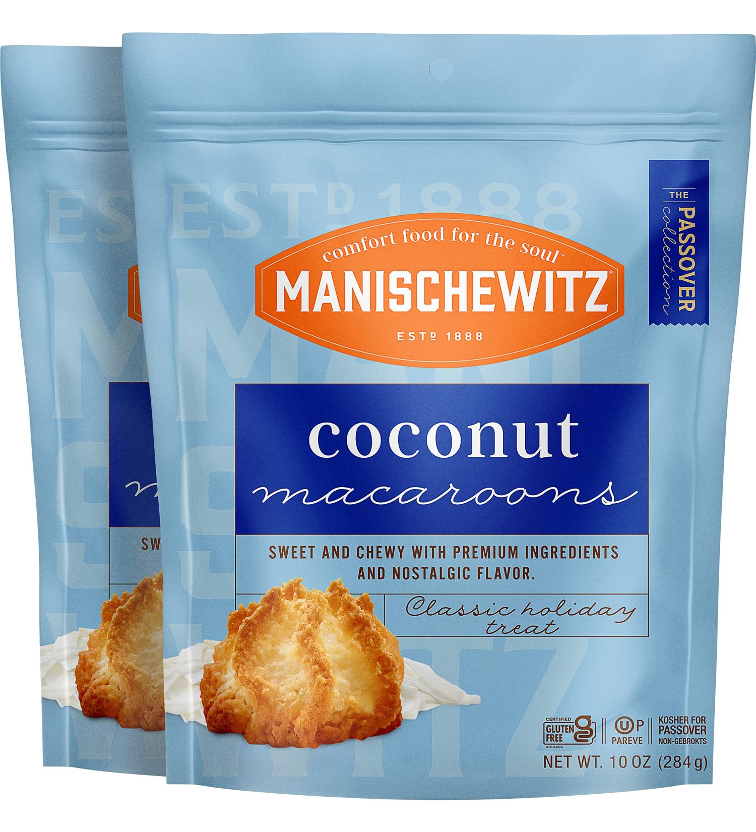 Manischewitz Coconut Macaroons 10 oz - Pack of 2 | Delicious Kosher Coconut Treats - Buy Online on GoSupps.com