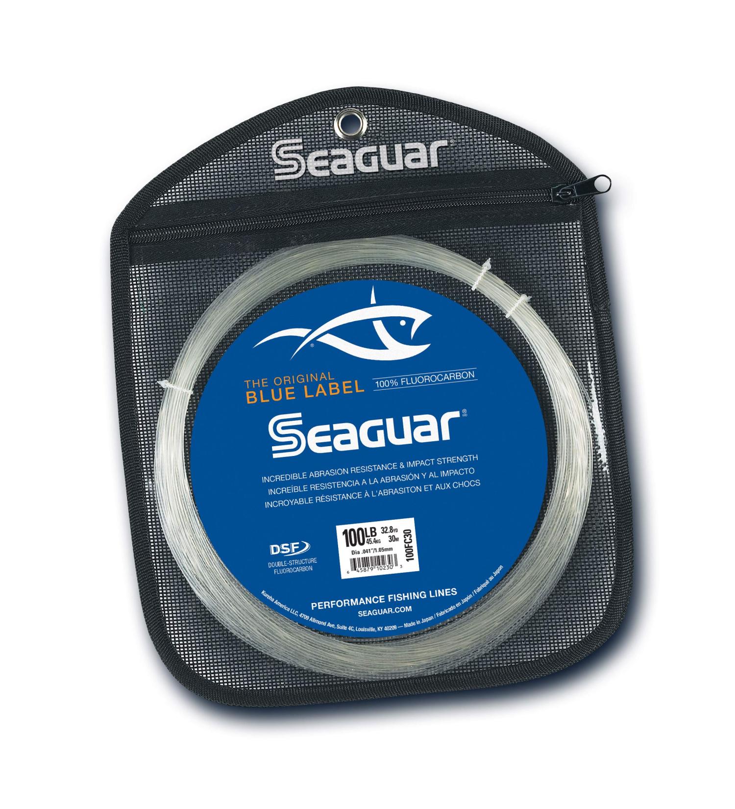 Seaguar Blue Label Big Game Fluorocarbon Fishing Leader, Clear, 30m (100FC30)