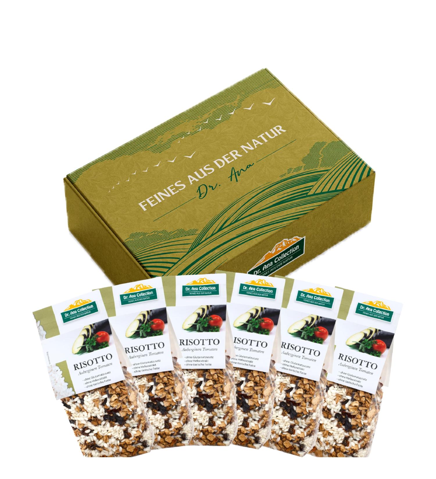 Buy Dr. Ana Collection Italian Risotto Aubergine & Tomatoes (6-Pack) | Vegan Additive-Free Ready-Made 100% Arborio Rice - Authentic Italian Specialty 6 x 200g - Buy Online on GoSupps.com