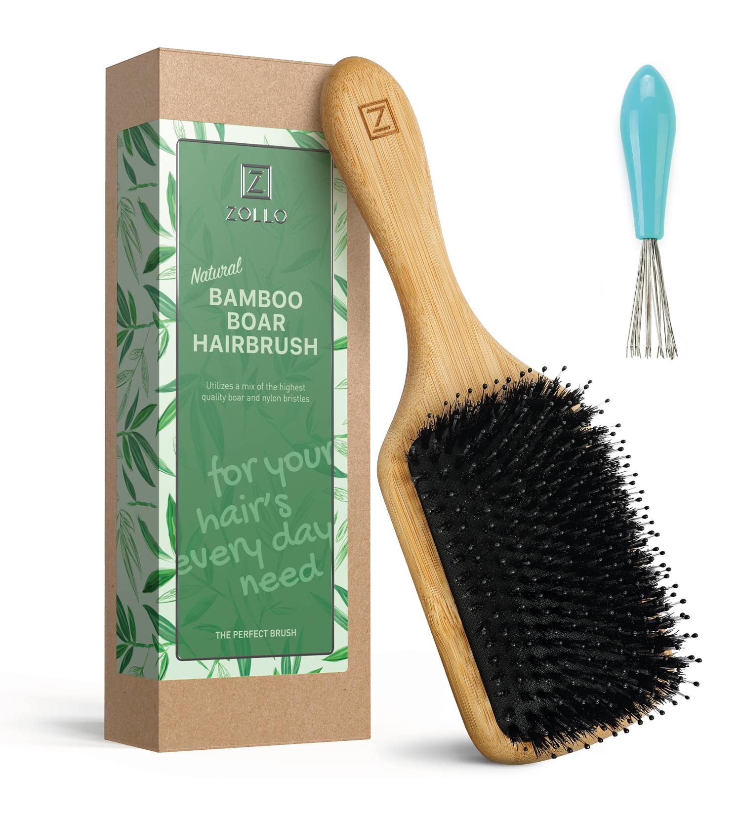 Natural Boar Bristle Hair Brush Set - 6 Pieces for All Hair Types, Detangling and Shine Enhancing - Buy Online on GoSupps.com