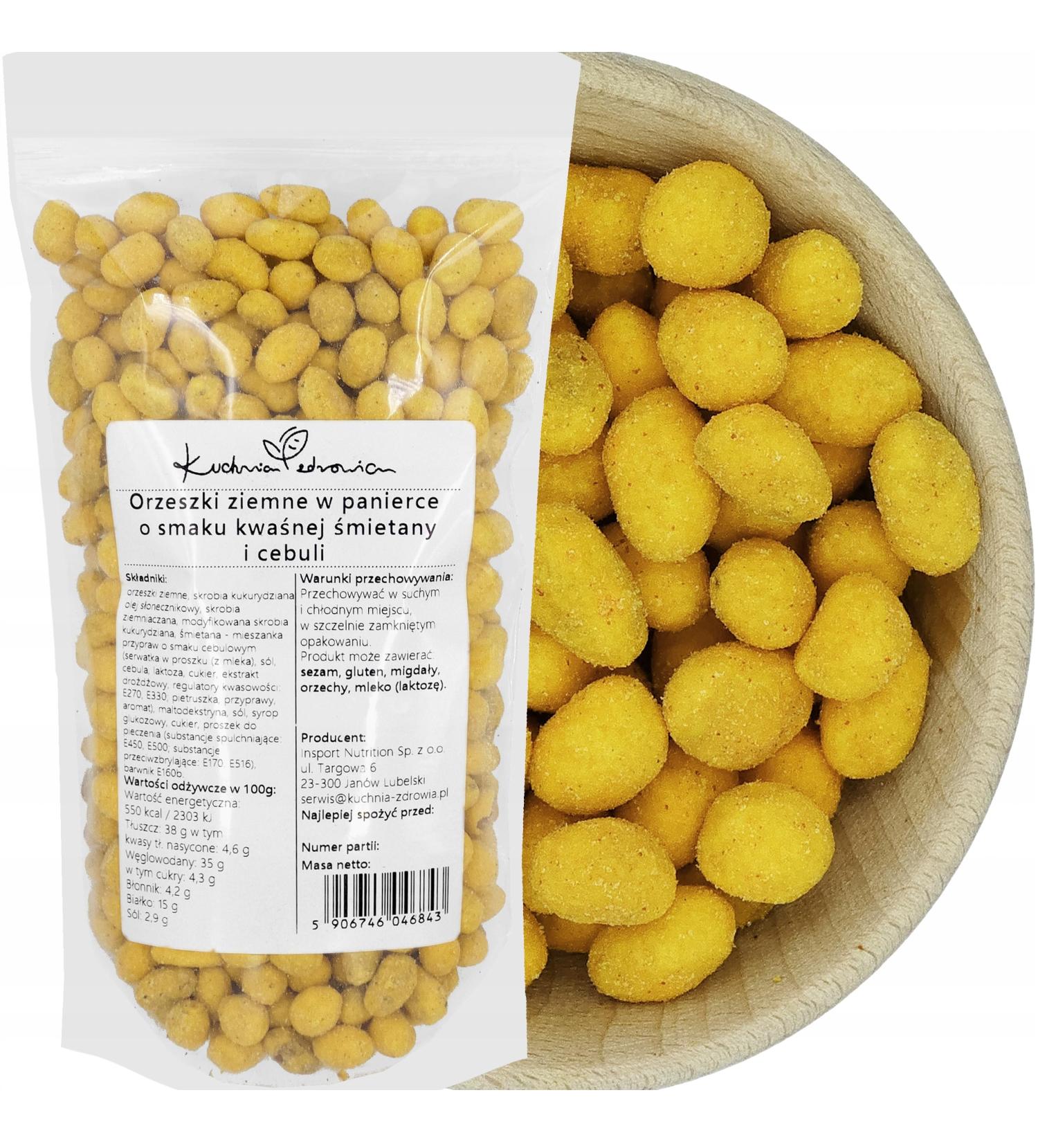  Kuchnia Zdrowia Cream & Onion Flavour Coated Peanuts Crispy Savory Snack (250g) | KUCHNIA ZDROWIA - Buy Online on GoSupps.com