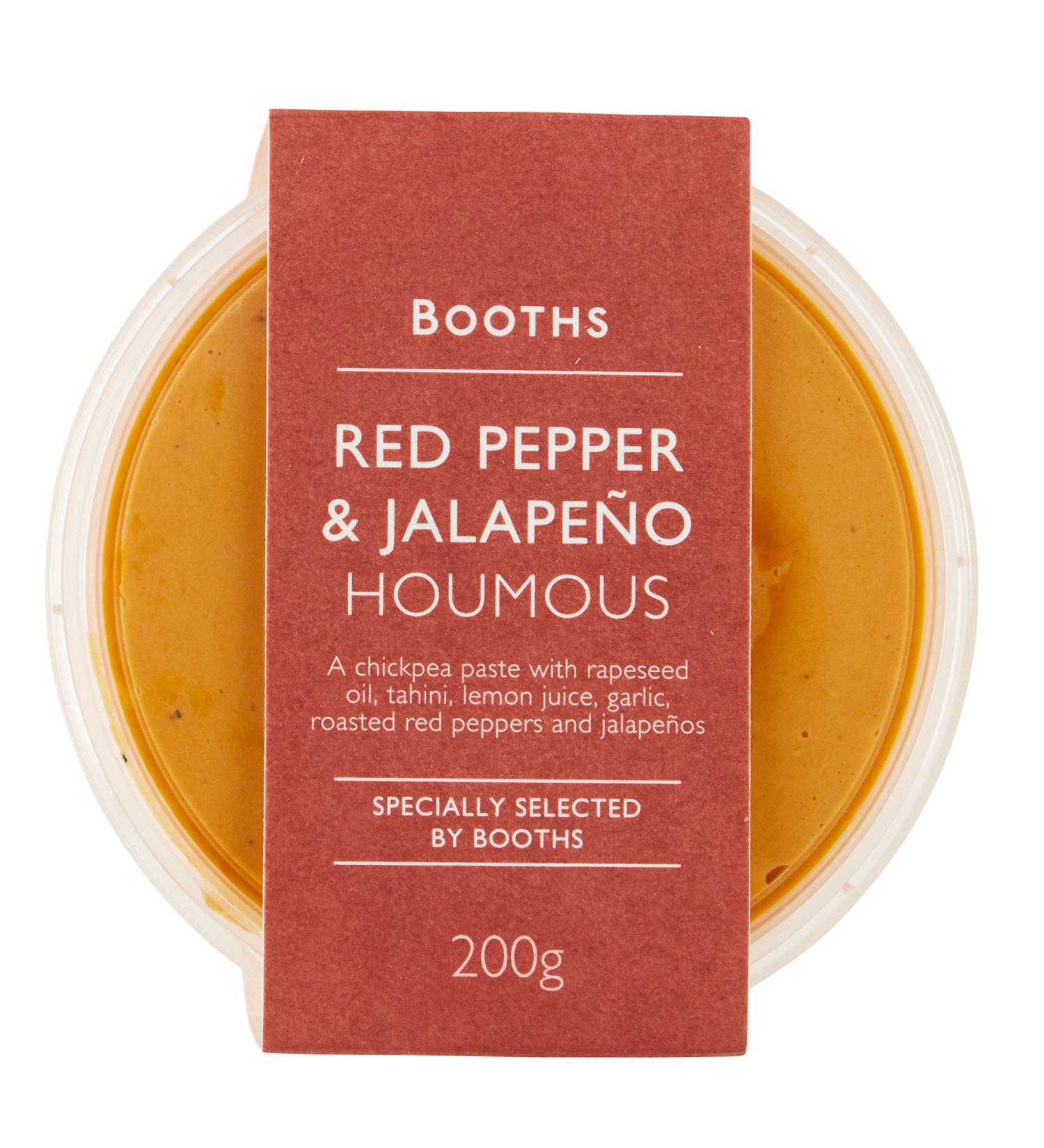 Booths Red Pepper & Jalape o Houmous 200g - Buy Online on GoSupps.com