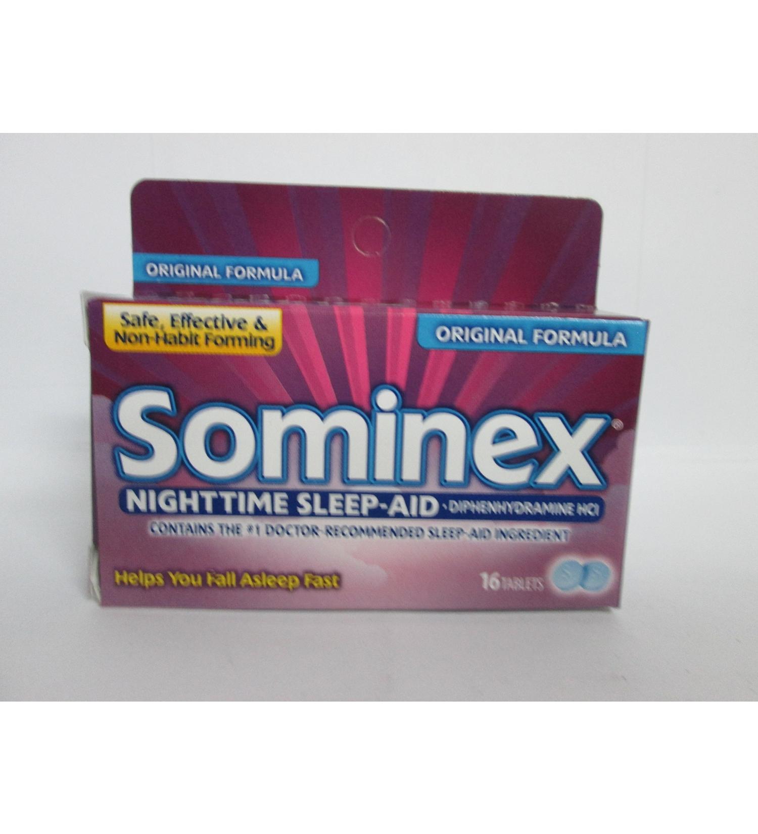 Sominex Night Time Sleeping Aid Tablets Original Formula 16 Tabs (Pack of 3)