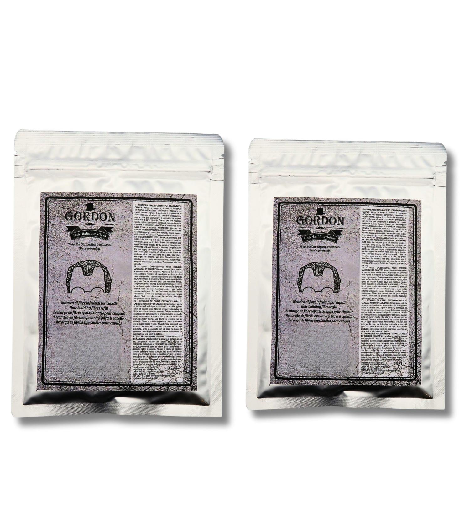 Gordon Fibres capillaires Recharge de 25 g dans un sac refermable couverture instantan e pour cheveux clairsem s (2 x marron clair marron clair) - Buy Online on GoSupps.com