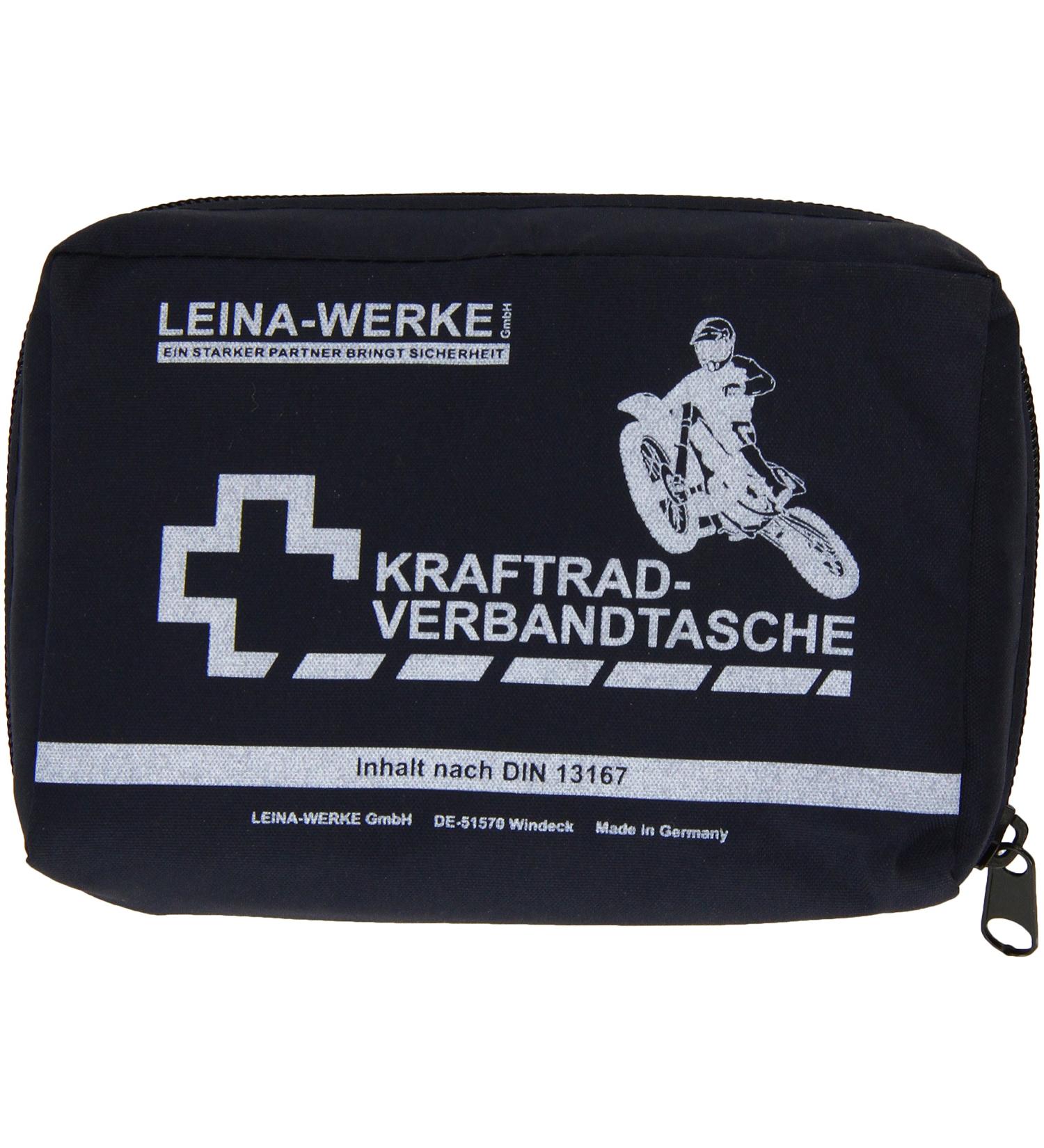 Leina-Werke 17013 Motorcycle first aid kit type II with Velcro Blue/White with vectro Blue/White