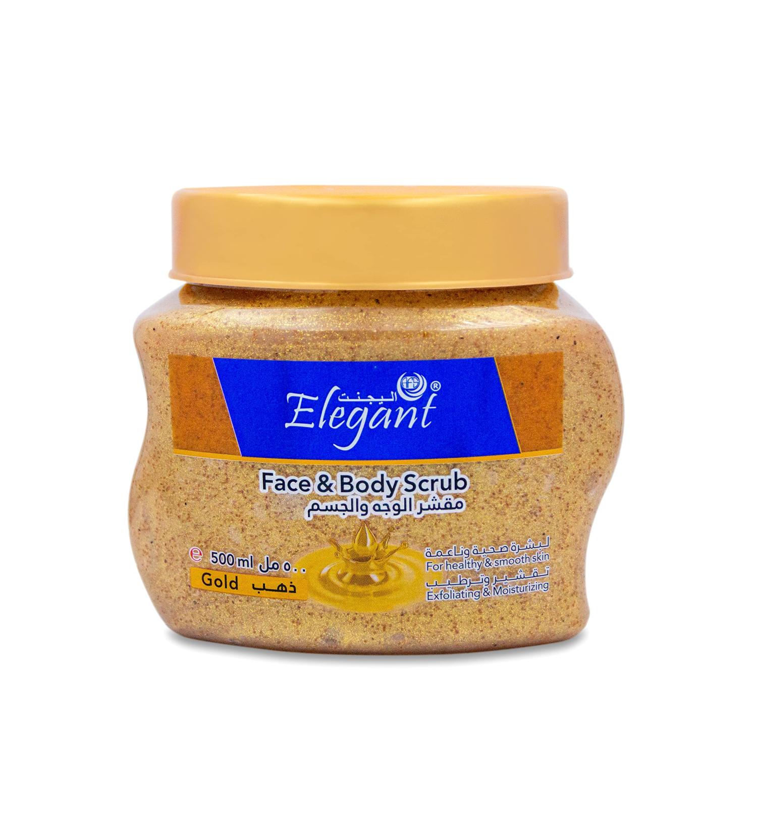 Elegant Exfoliating Body Scrub 500ML - Glorious Gold - The Ultimate Exfoliating Body Scrub for Healthy and Smooth Skin - Moisturizing Cleansing and Refreshing - Removes Dead Skin Cells - Buy Online on GoSupps.com