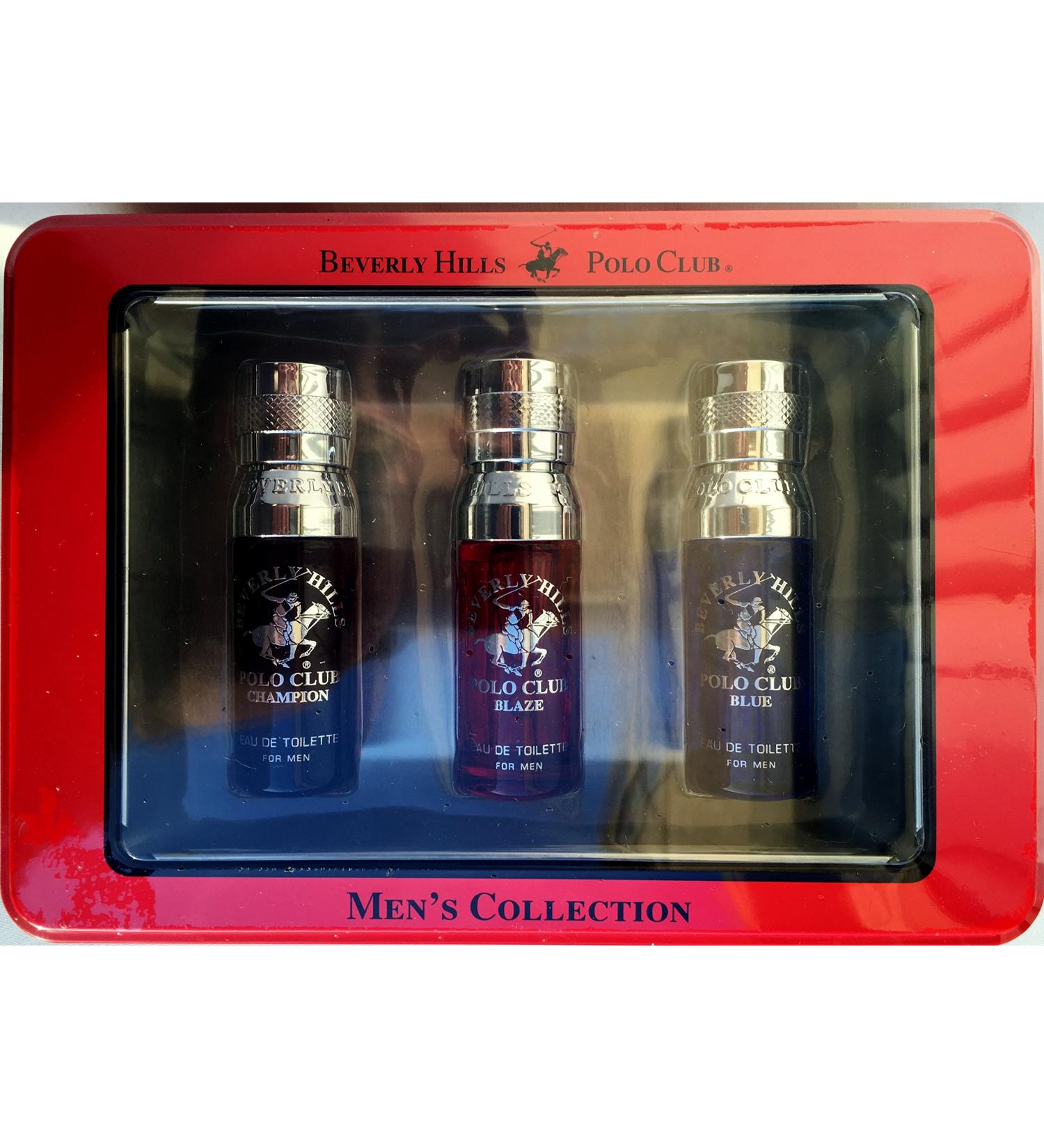 Beverly Hills Polo Club Men's Collection 3-Cologne Gift Set with Deluxe Tin Gift Box (Colognes may vary)