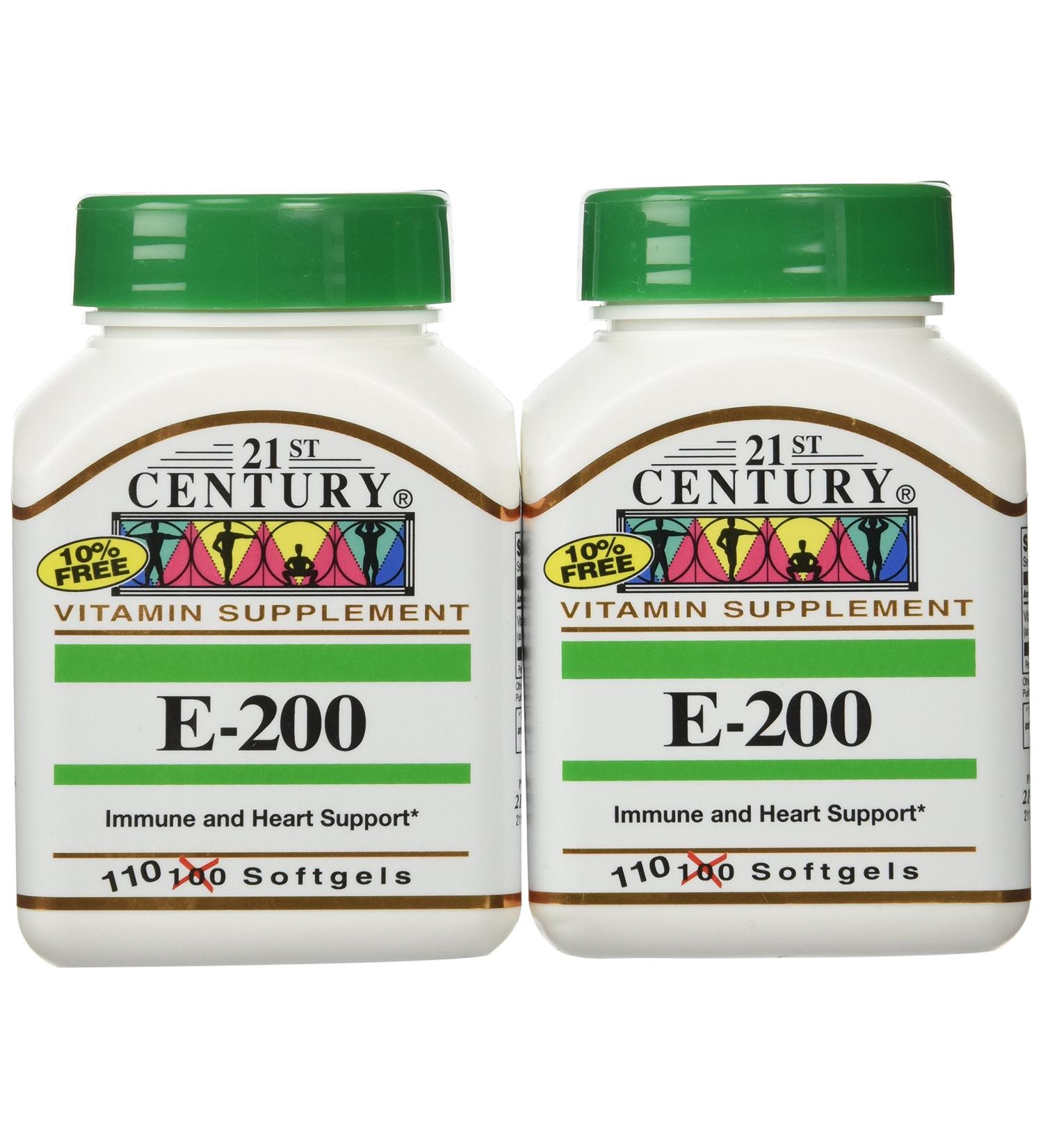 21st Century E 200 I.U. (Dl-Alpha) Softgels 110 Count (Pack of 3) - Buy Online on GoSupps.com