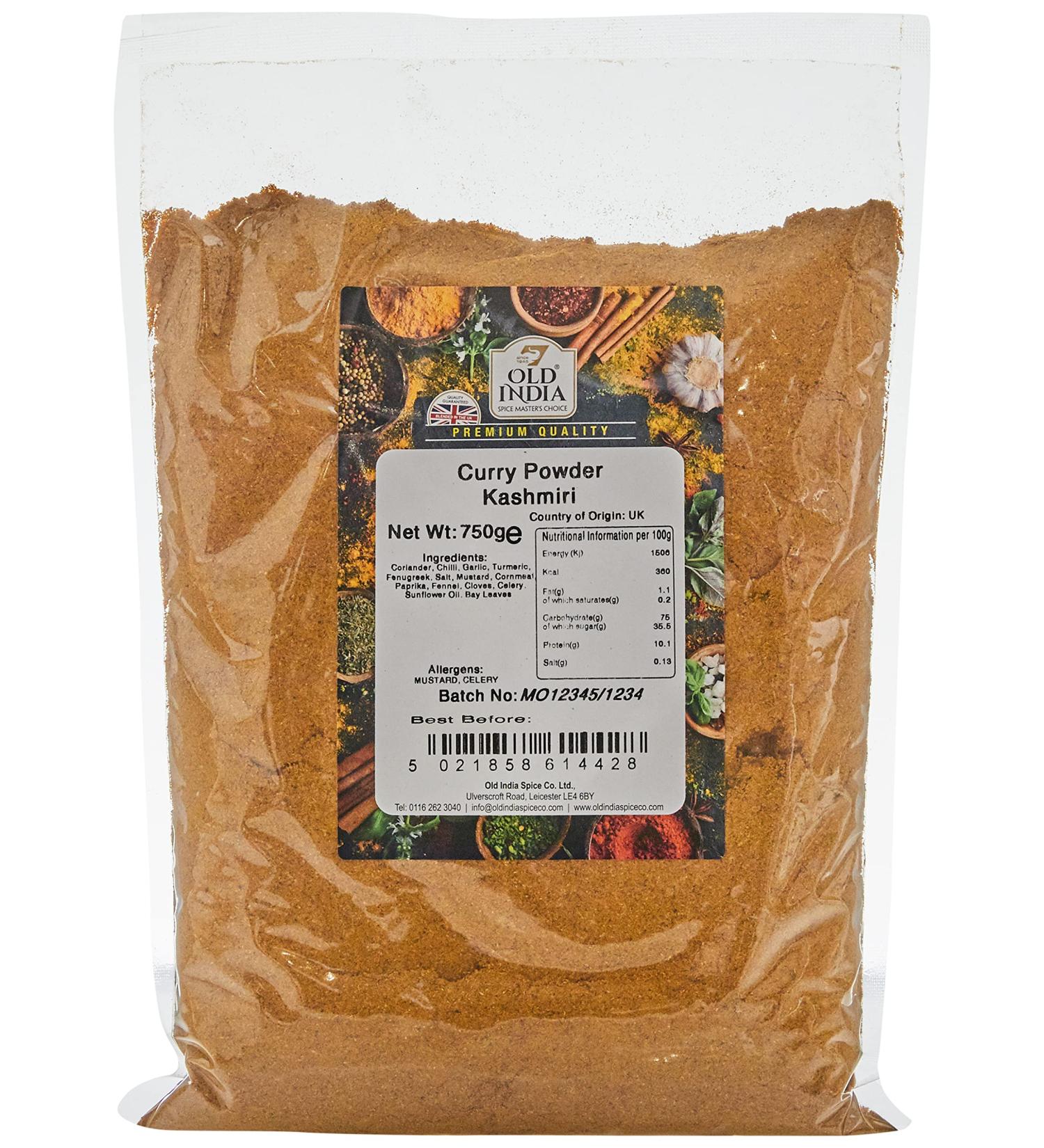 Old India Kashmiri Curry Powder 750g - Authentic Spice Blend for Exotic Indian Cuisine - Buy Online on GoSupps.com