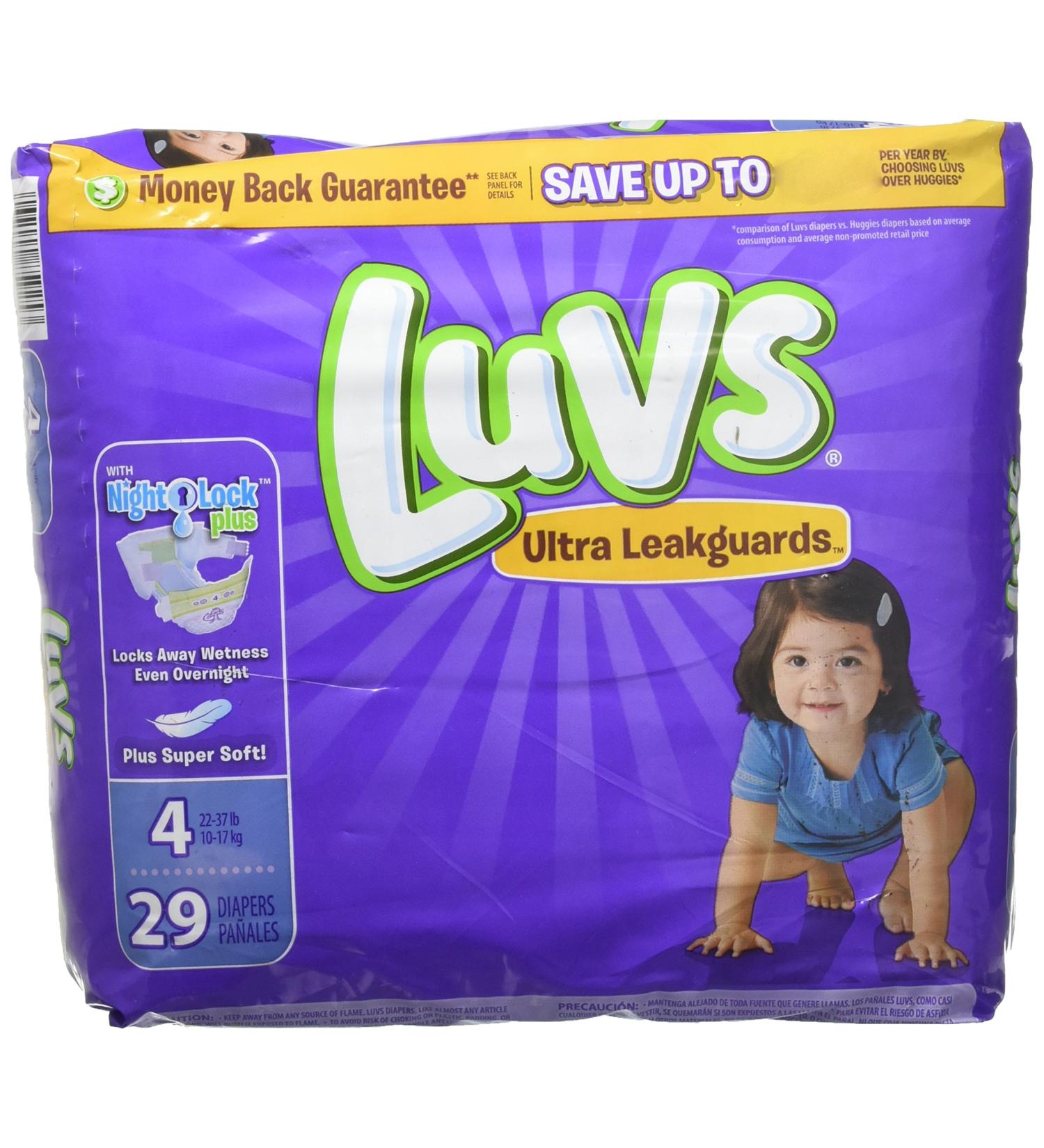 Luvs with Ultra Leakguards  Size 4 Diapers  29 ea - Buy Online on GoSupps.com