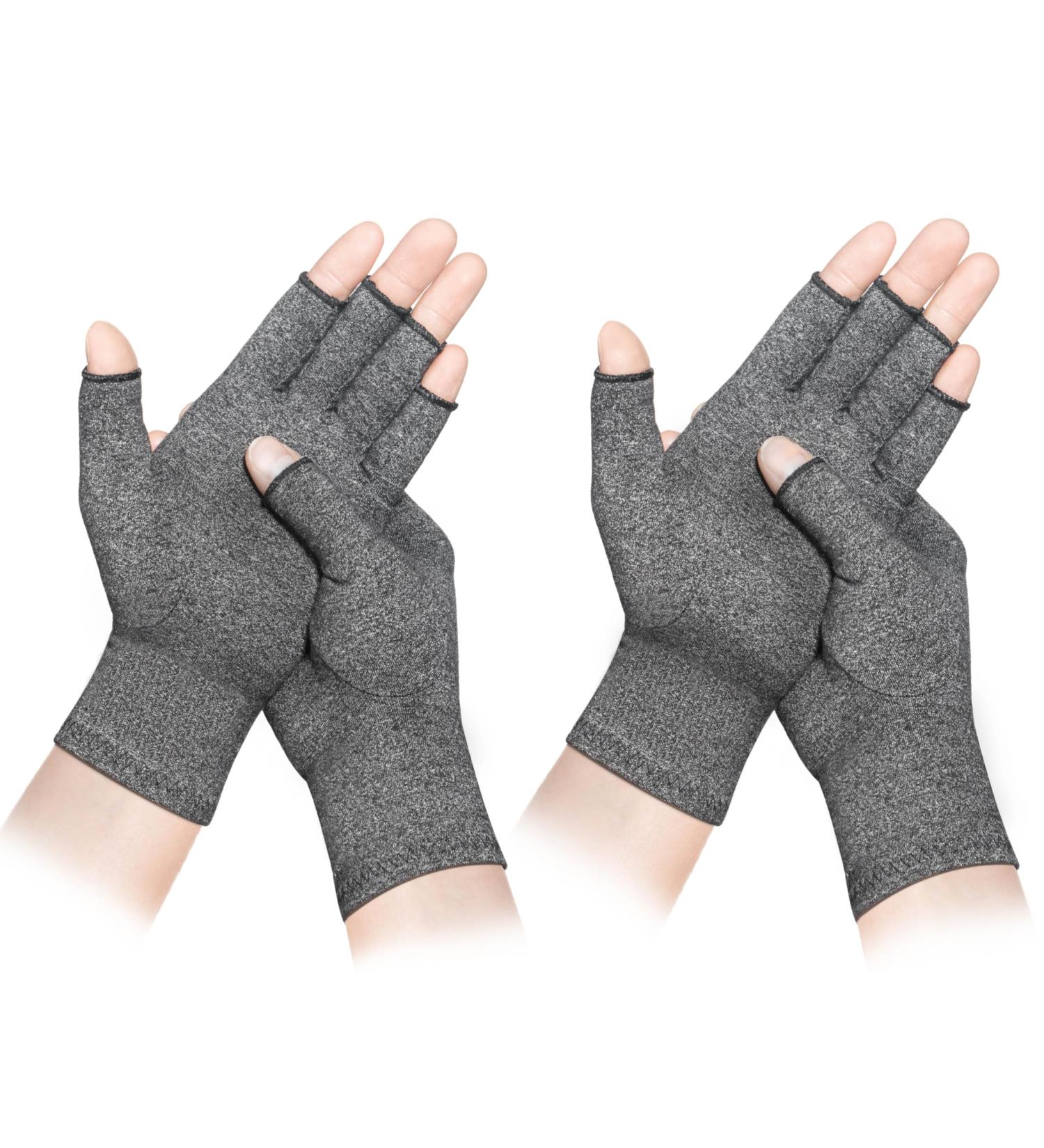 LXMY 2 Pairs Arthritis Gloves Compression Gloves Providing Warmth and Compression to Promote Healing Fingerless Design Relieve Pain from Rheumatoid Arthritis and Carpal Tunnel(M) M (Pack of 4) No Anti-Slip Glue Dots (2 Pair) - Buy Online on GoSupps.com
