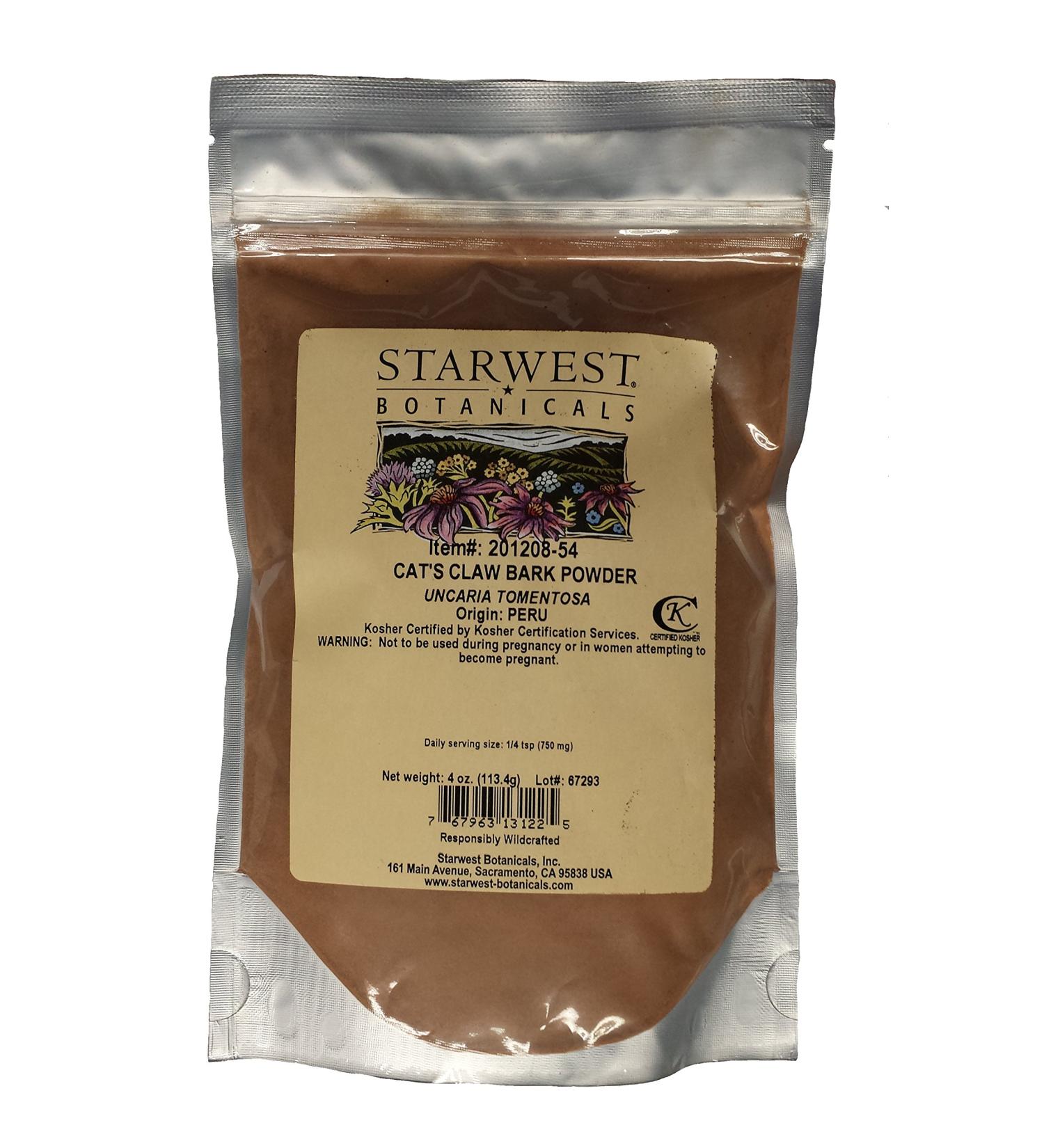 Cat's Claw Bark Powder - Wildcrafted - 4 Oz (113 g) - Starwest Botanicals