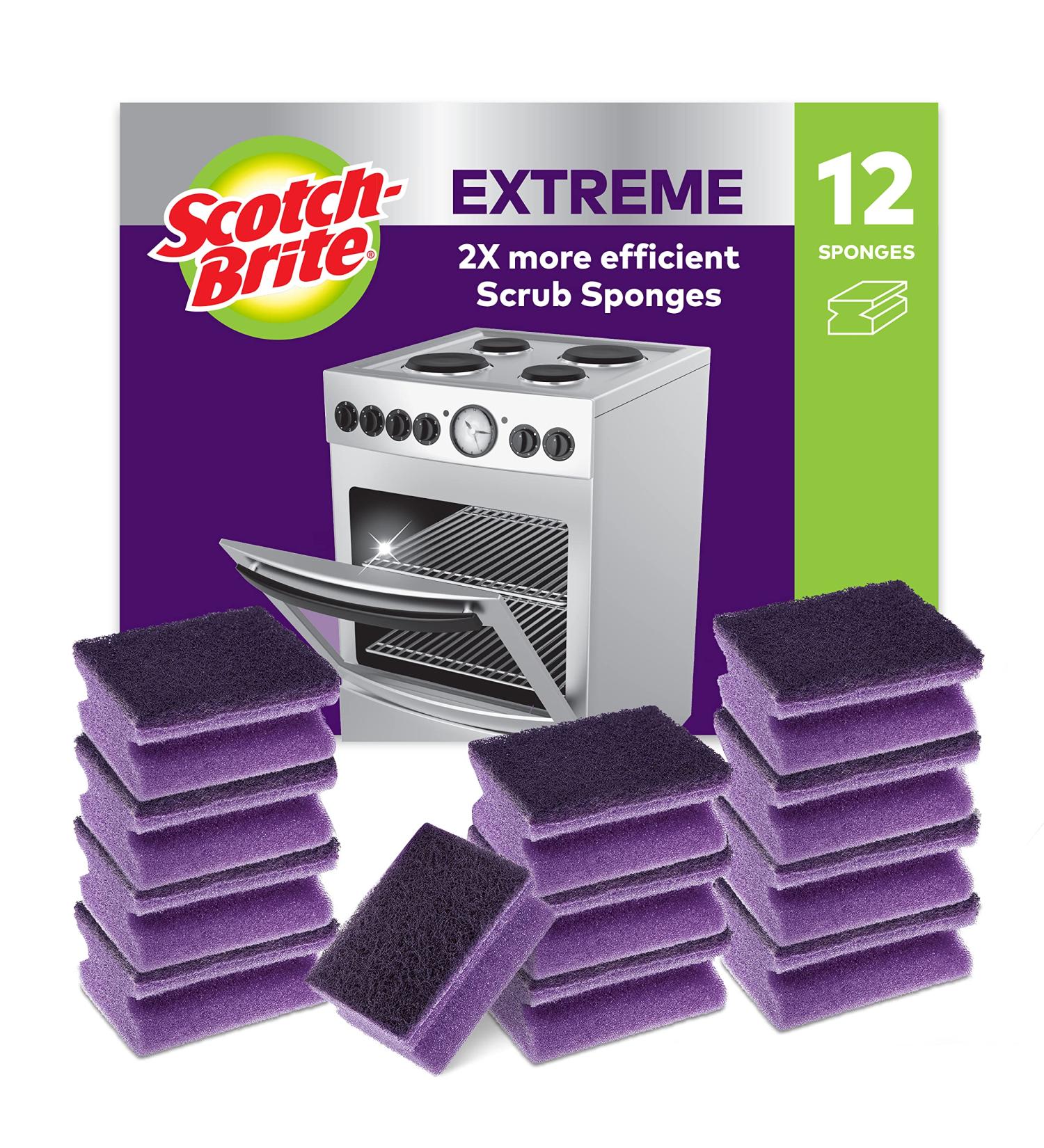 Scotch-Brite Extreme Scrub Sponge 12-Pack - Heavy Duty Scourer for Tough Dirt on Grills and Trays - Buy Online on GoSupps.com
