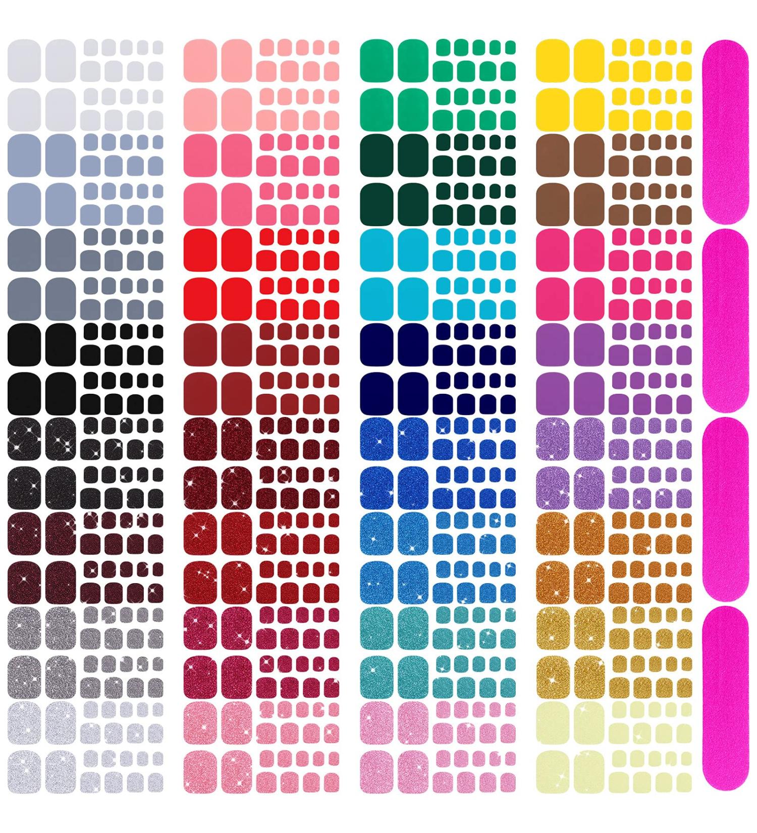 704 Pieces Toenail Polish Stickers - Self-Adhesive Full Cover Decals with Nail Files for Women & Girls - Classic Style - Buy Online on GoSupps.com
