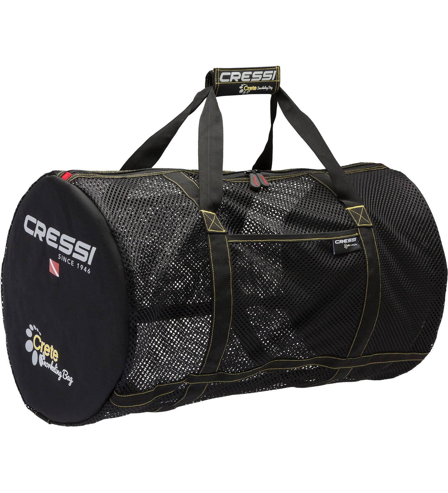 Cressi Strong Foldable Mesh Duffle Bag for Scuba Diving & Snorkeling Equipment - Crete | Black/Yellow | Italy Design - Buy Online on GoSupps.com