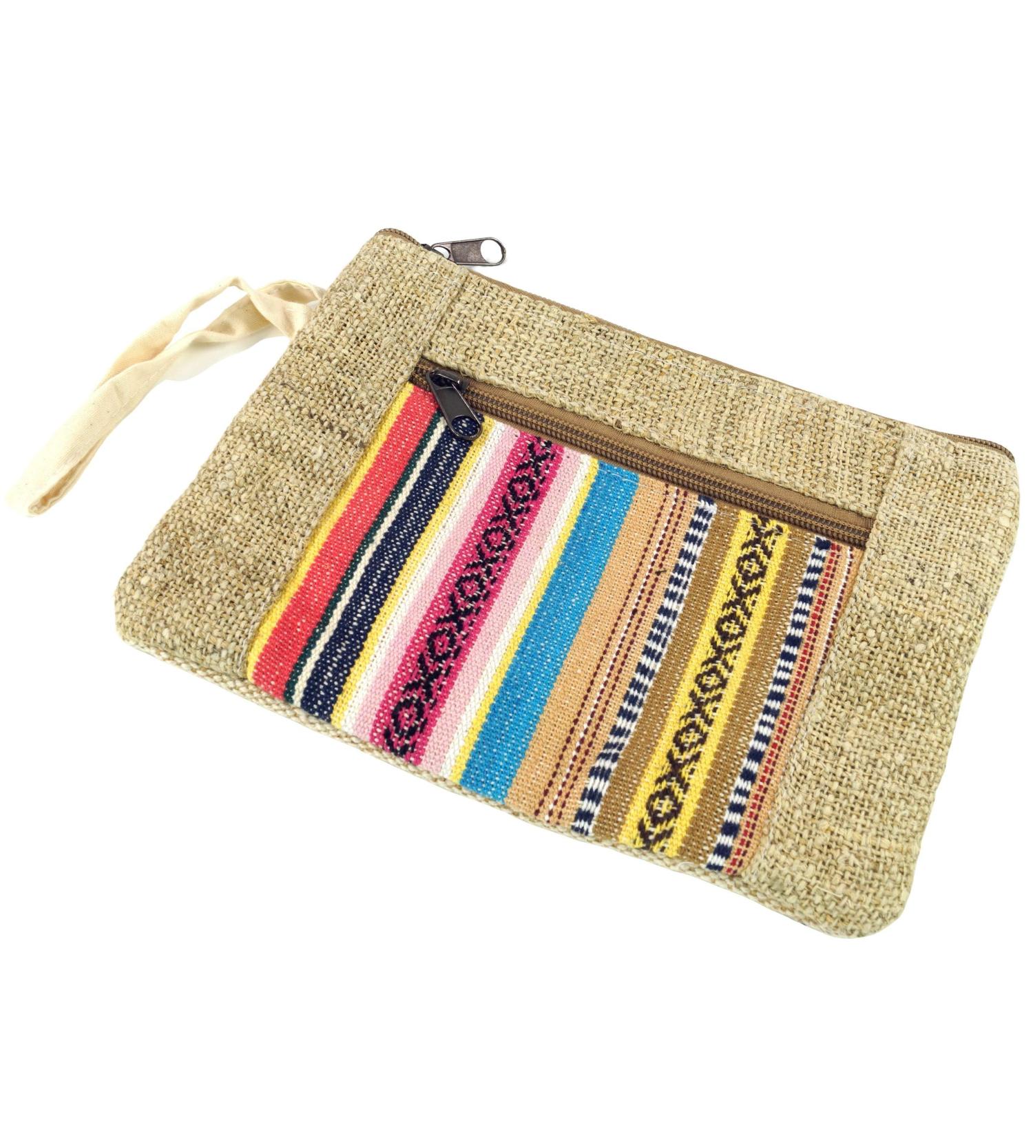 Guru Shop Ethno hemp cosmetic bag - pink men/women beige cotton size: one size 15x21x1.5 cm small pockets for cosmetics fuel more unit size pink