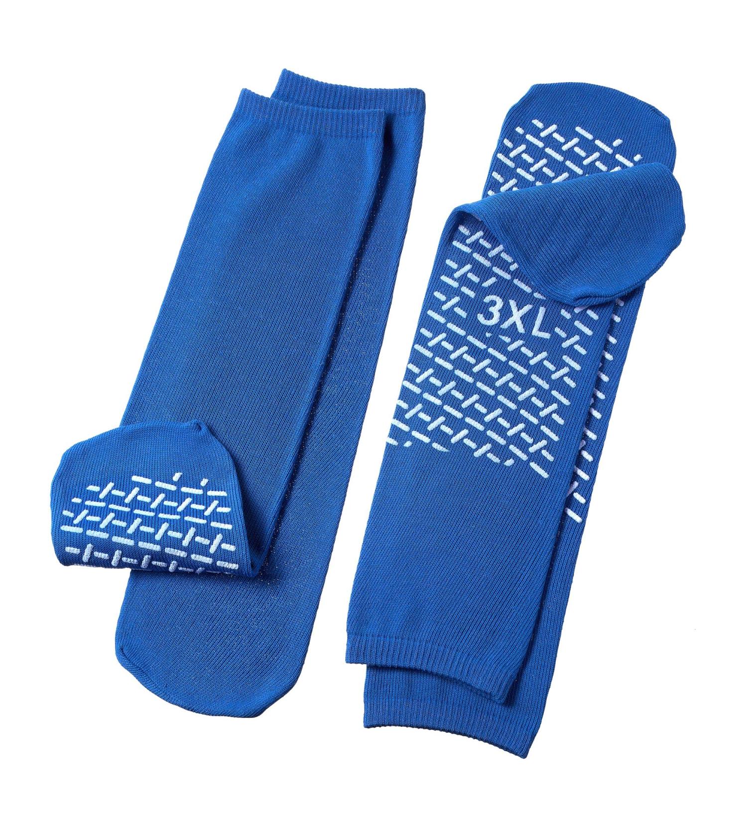 Bariatric Non Skid Slipper Socks (3pk) Size 3X Large Blue - Pack of 3 - Buy Online on GoSupps.com