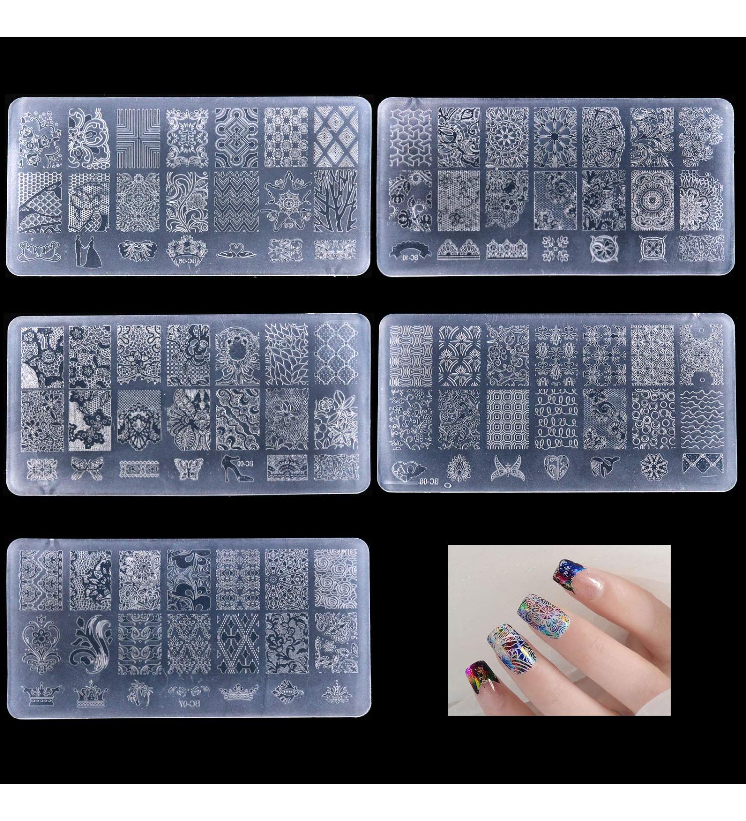 Niceneeded Nail Art Stamping Kit | 5-Piece Flower Templates for DIY Manicure | Perfect for Creative Nail Art | International Shipping Available - Buy Online on GoSupps.com