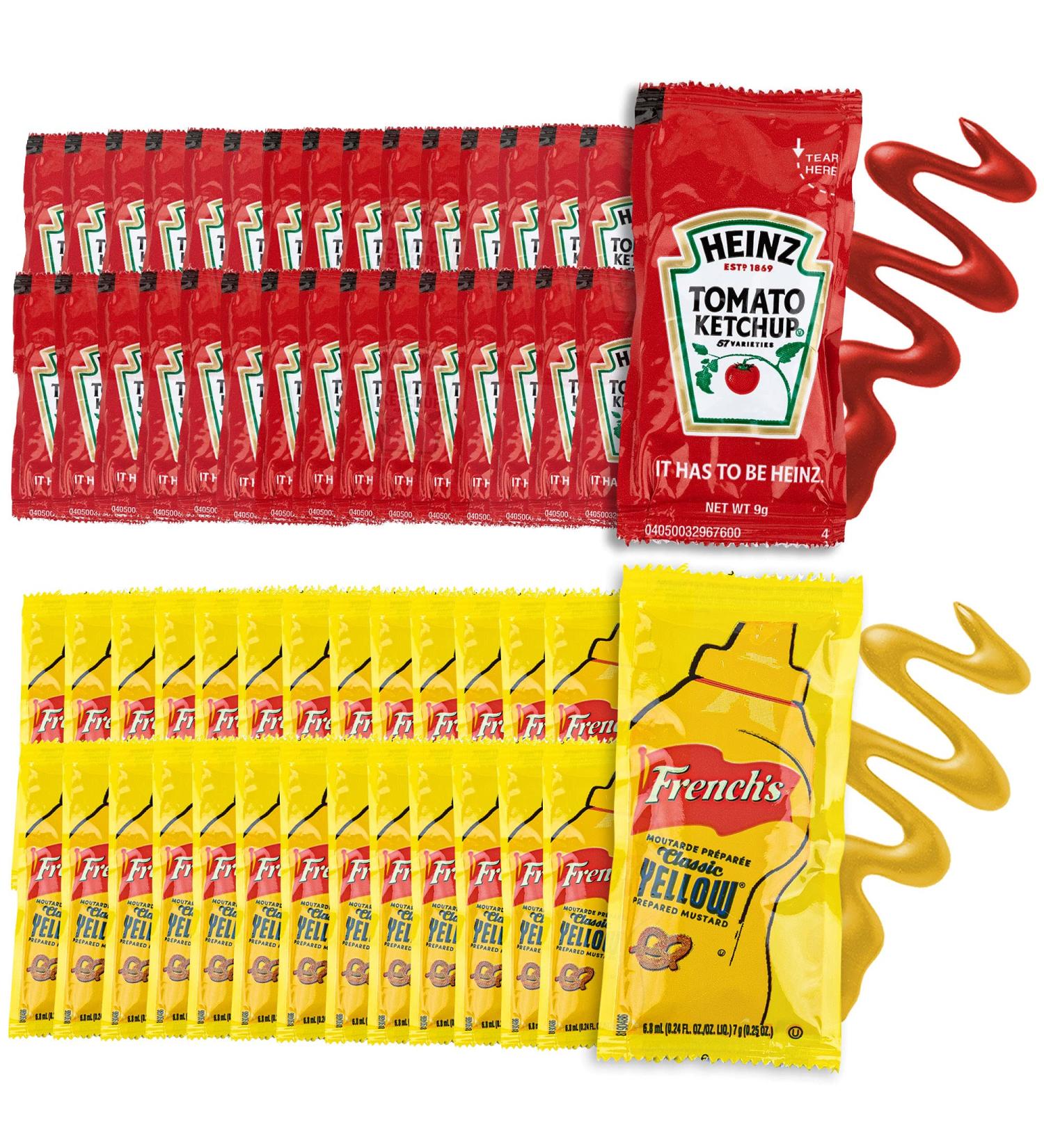 Grab-n-Go Condiment Packs - 200 Single Serve Ketchup and Mustard Packets for Picnics, BBQs, and Travel - Buy Online on GoSupps.com