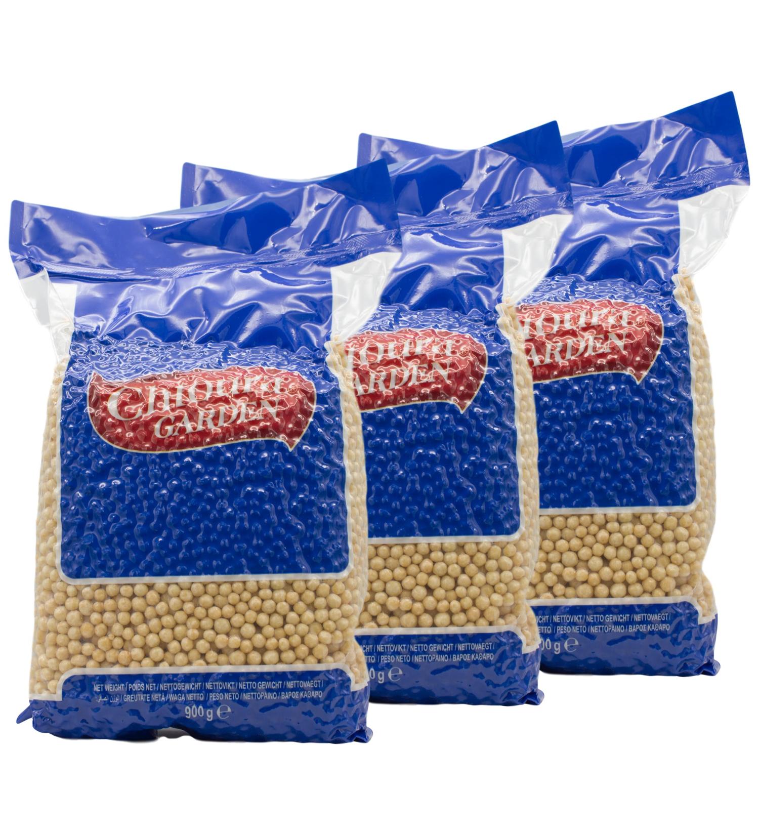 Chtoura Garden Moghrabieh - Couscous Pearls - Natural Oriental Couscous 900 g (3 x 900 g)