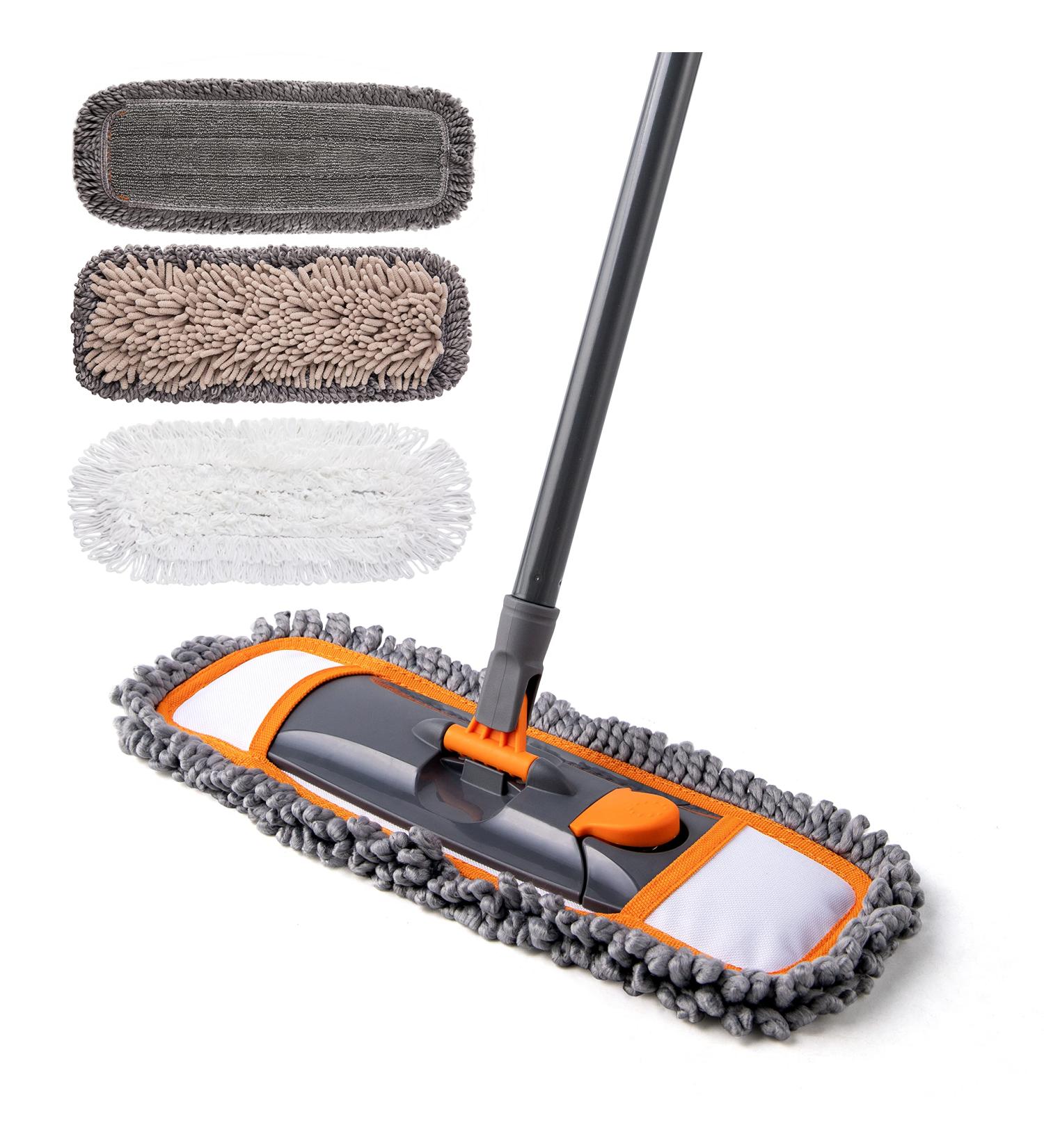 CLEANHOME Mops for Floor Cleaning with 3 Different Washable Mop Pads and Extendable 55 Long Handle  Multifunction Dust Mop for Hardwood Marble Tile Floor Mopping Mop two - Buy Online on GoSupps.com