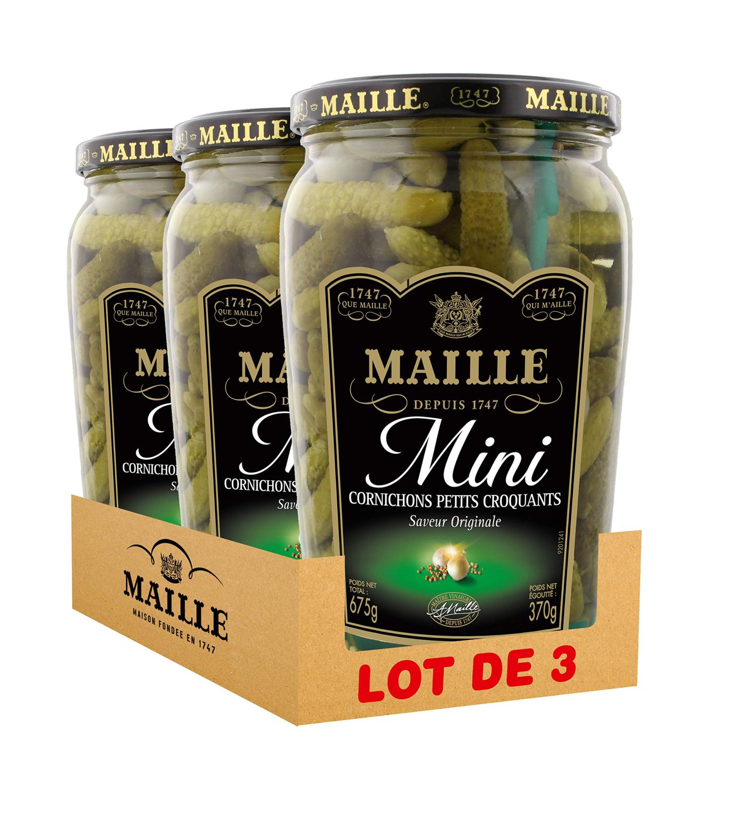 Maille Cornichons Mini L'Original 370 g - Pack of 3 - Buy Online on GoSupps.com