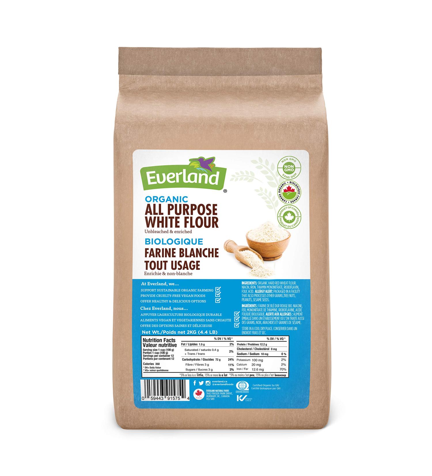 Everland Unbleached White Flour 2 kg (Pack of 1)