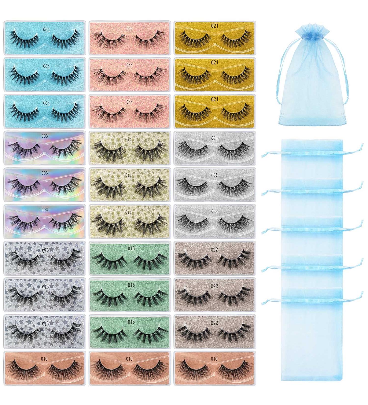 30 Pairs Faux Mink Lashes - MAGEFY 10 Styles Mixed Soft & Reusable Eyelashes Bulk with Glitter Boxes - Buy Online on GoSupps.com