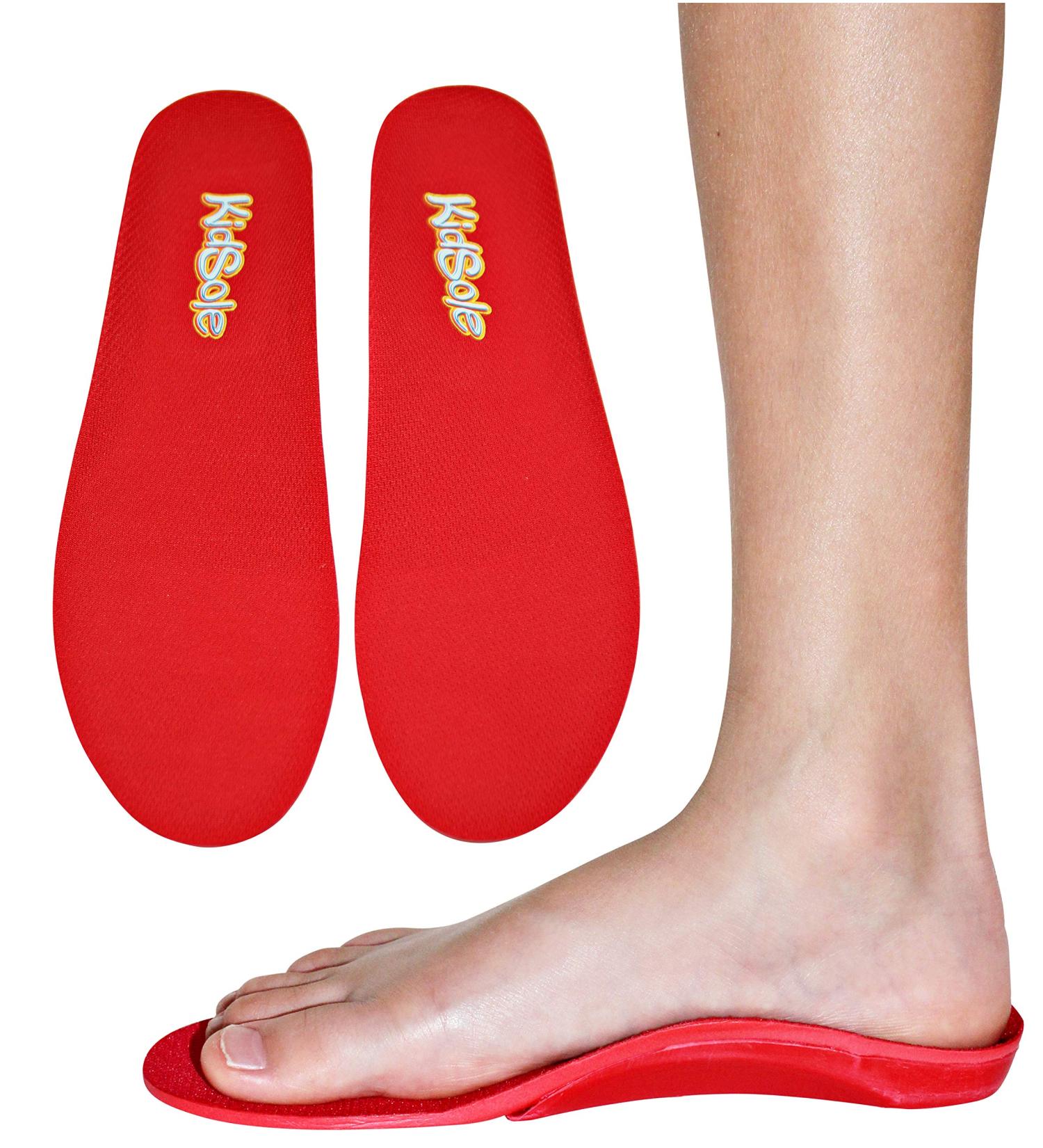 KidSole Red Orthotic Sports Insole for Active Children | Lightweight Arch Support (US Kids Sizes 4-6 - 24 CM) - Buy Online on GoSupps.com