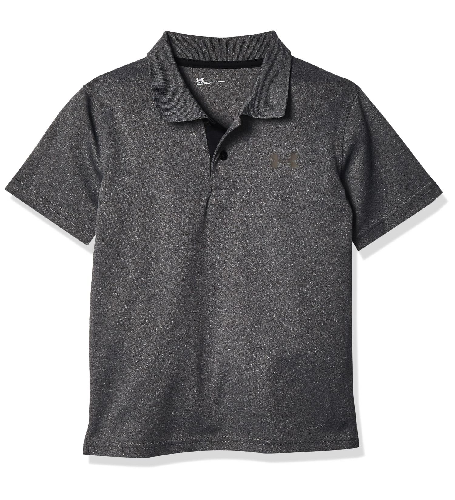 Under Armour Boys' Short Sleeve Match Polo Shirt - Carbon Heather - Buy Online on GoSupps.com